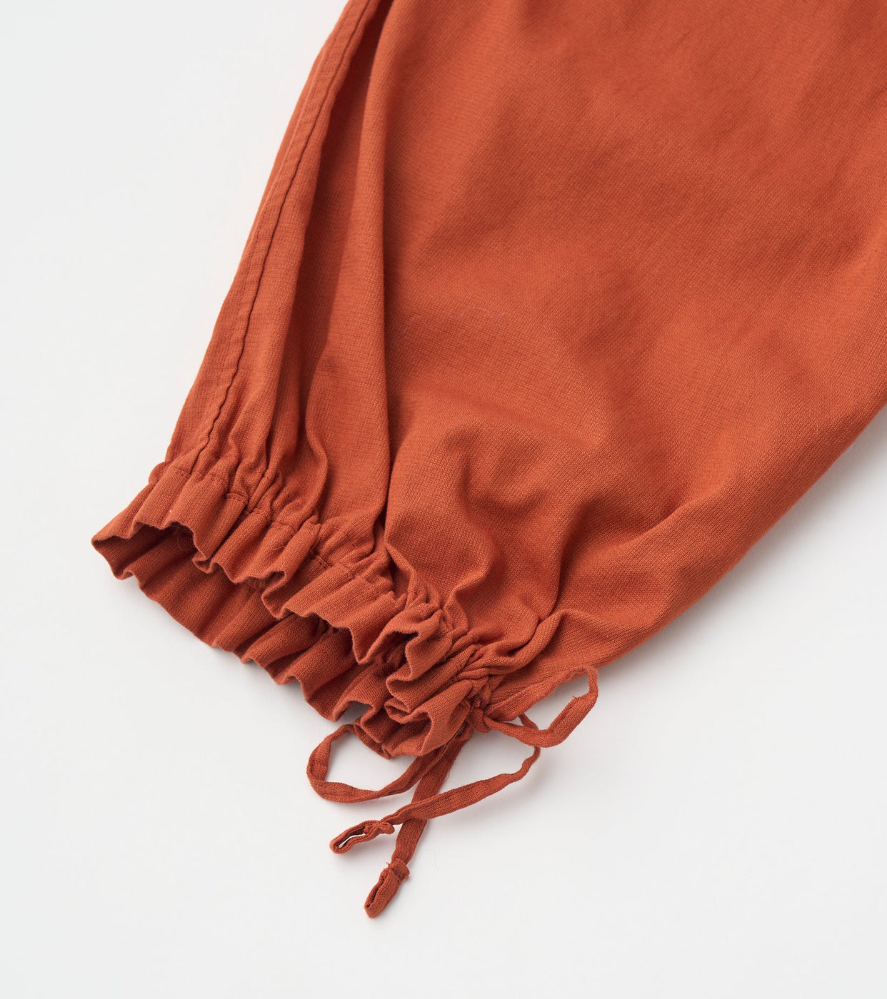 Unfil  Cotton Panama Drawstring Wide-Leg Pants, Brick Red