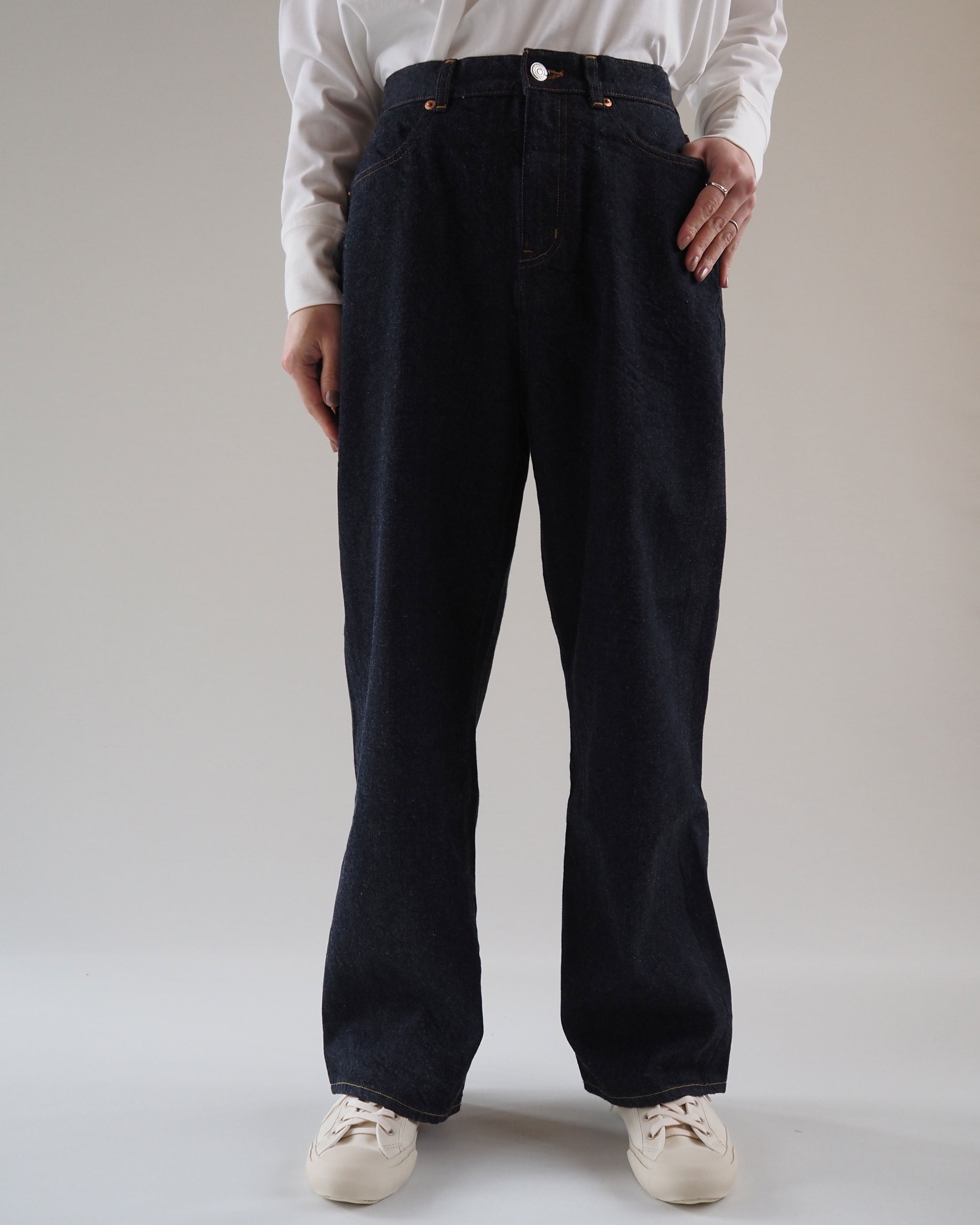 Denim Pants Wide Straight, Indigo