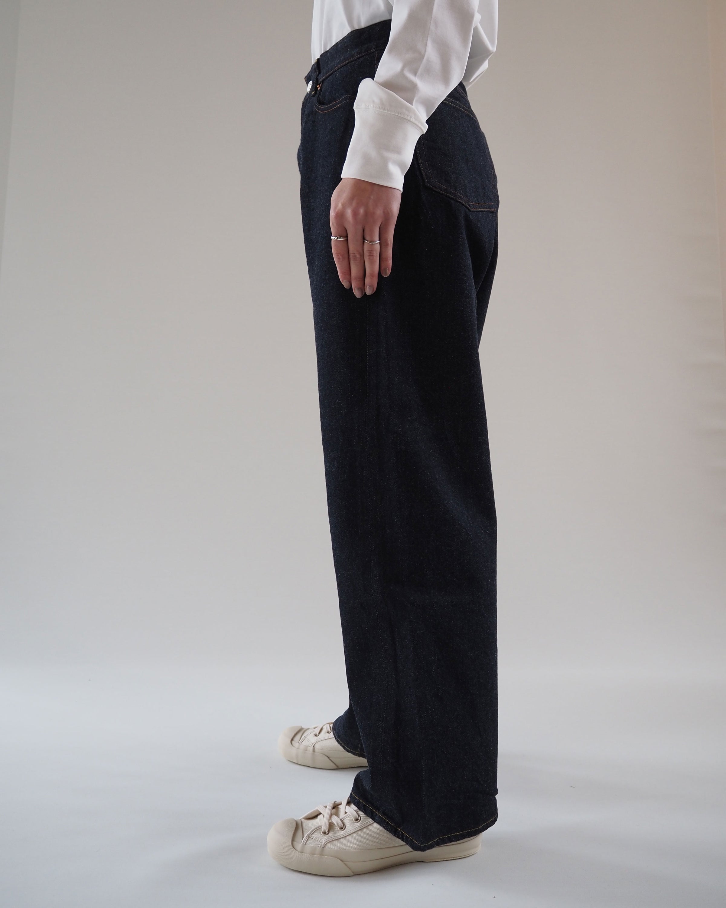 Denim Pants Wide Straight, Indigo