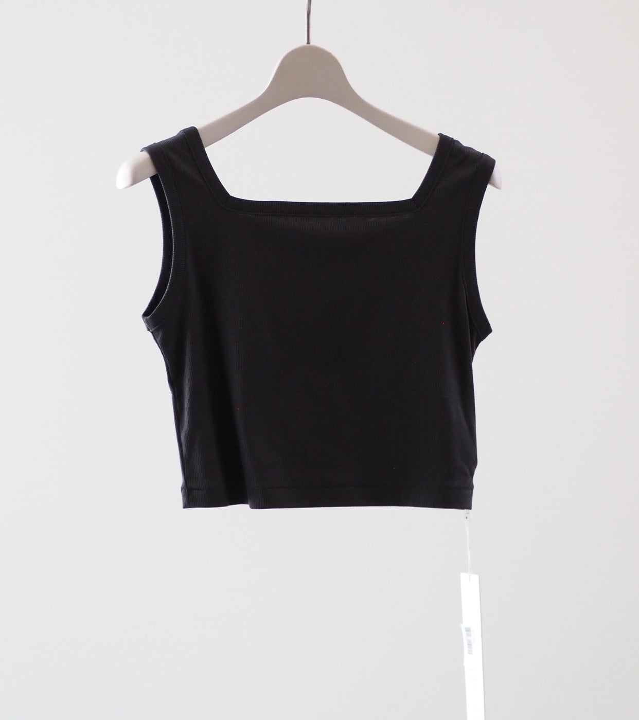 blurhms LYOCELL-COTTON RIB SQUARE TANKTOP , Ink Black