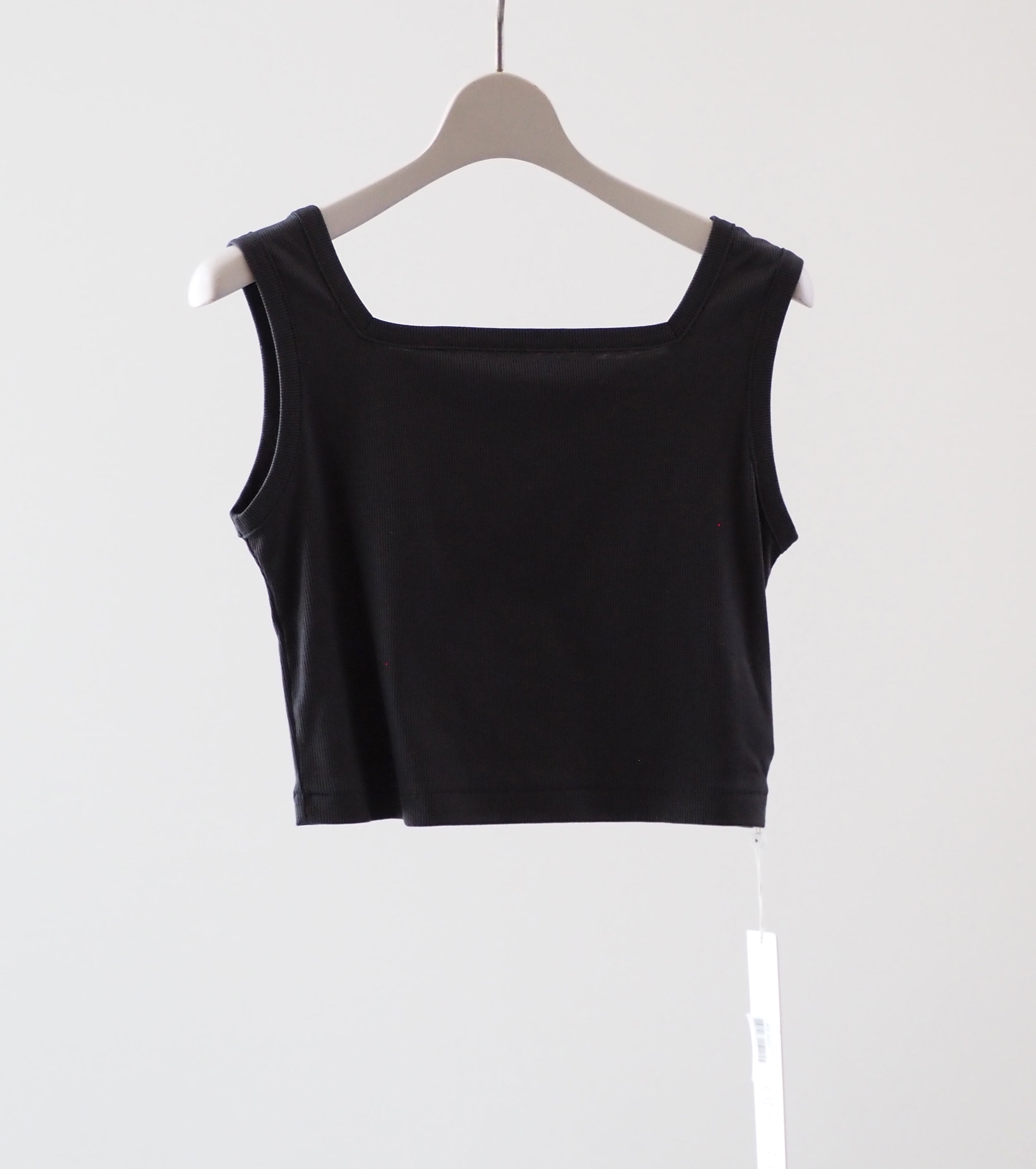 blurhms LYOCELL-COTTON RIB SQUARE TANKTOP ,  Ink Black
