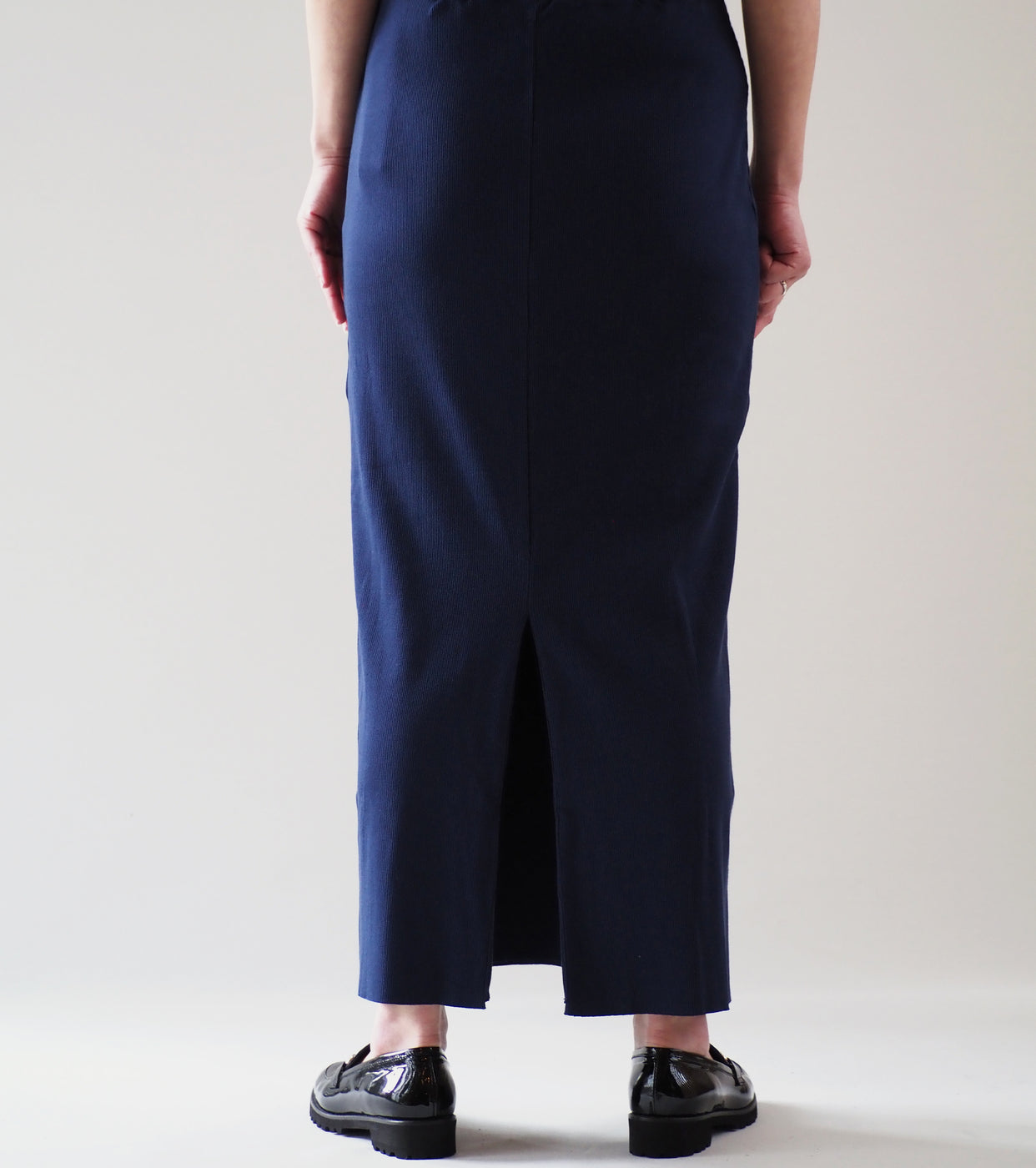 blurhms Soft Cotton Rib Skirt , Dark Navy
