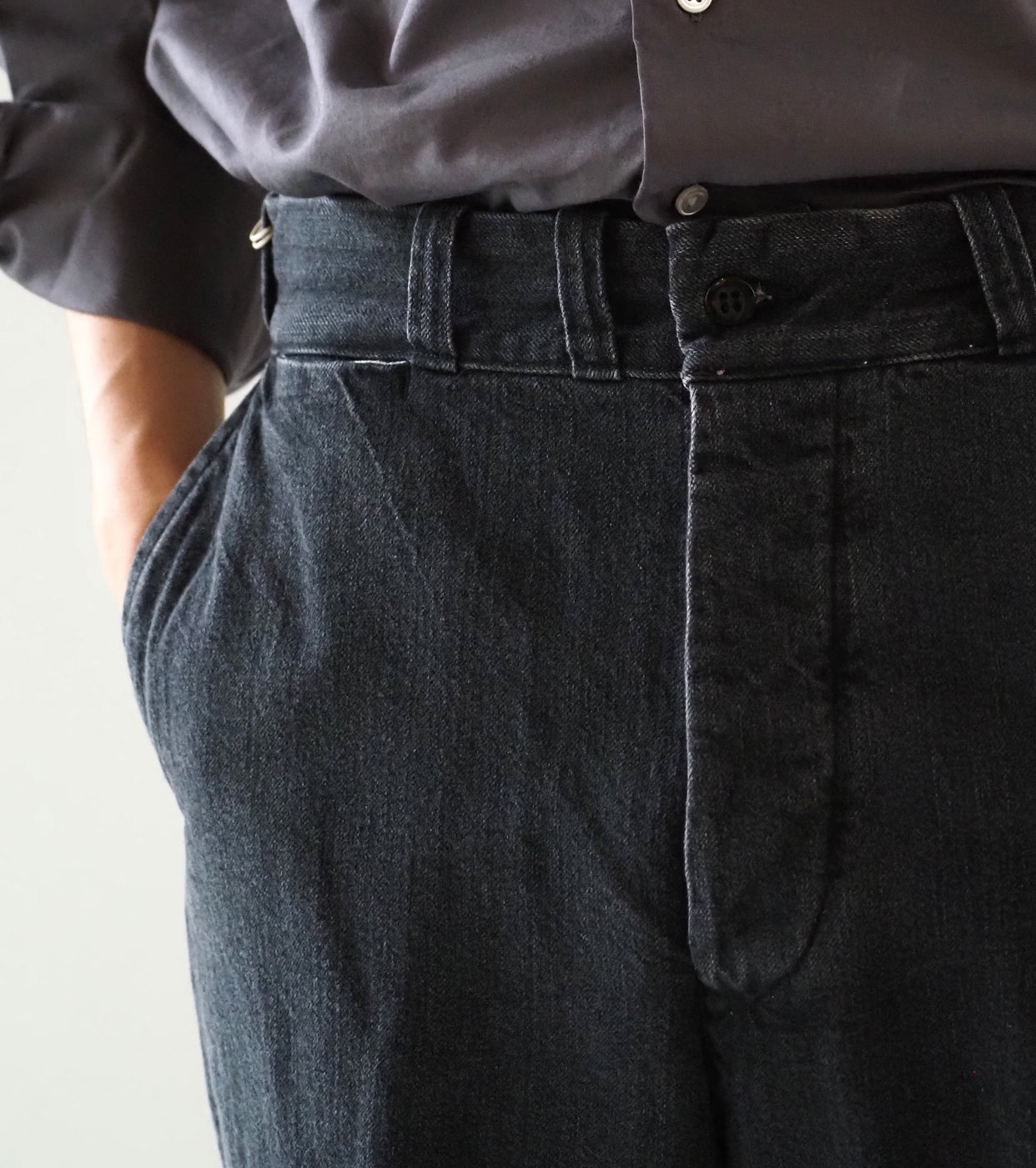 CIOTA Denim Slacks , Medium Black