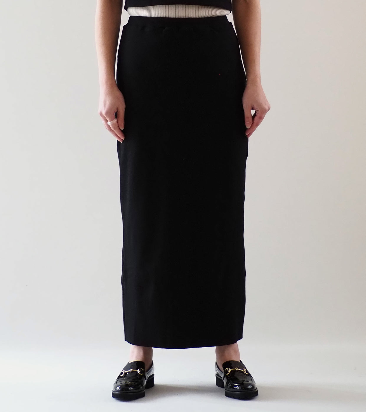 blurhms Soft Cotton Rib Skirt , Black