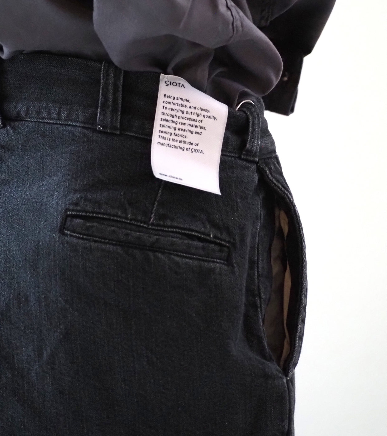 CIOTA Denim Slacks , Medium Black