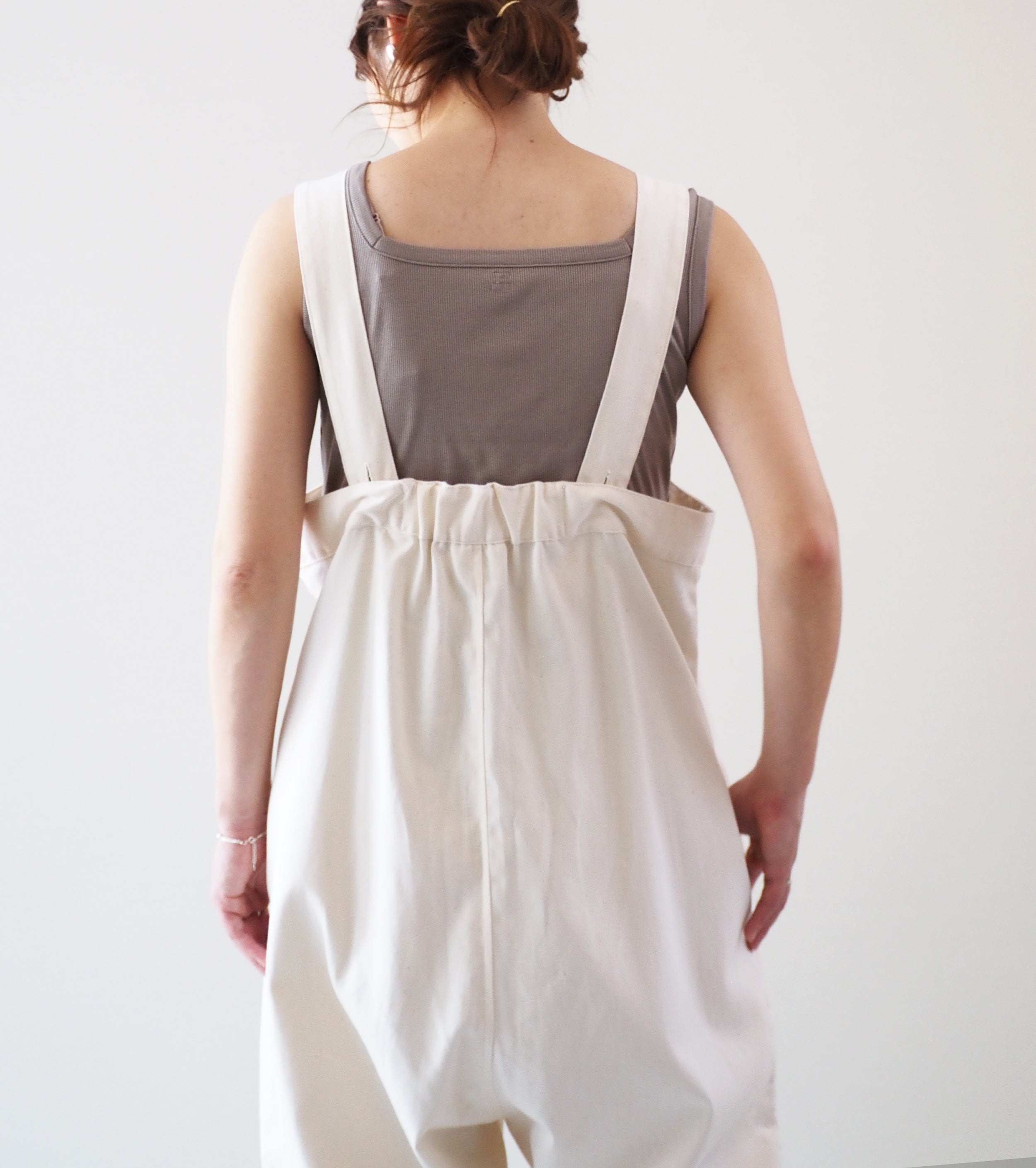 blurhms LYOCELL-COTTON RIB SQUARE TANKTOP , Greige