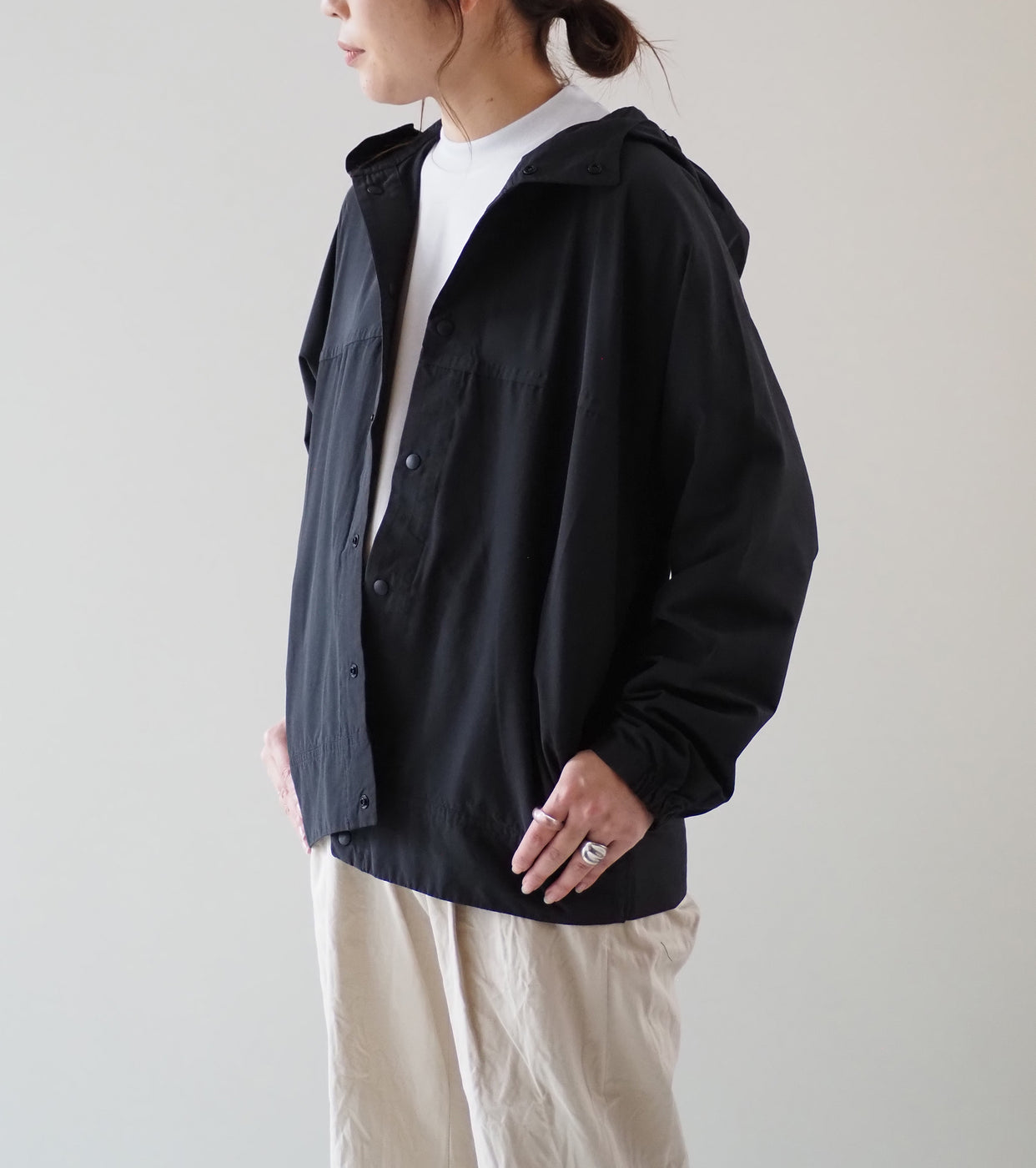 YAECA 60/40 Cloth Hooded Shirt , Dark Navy