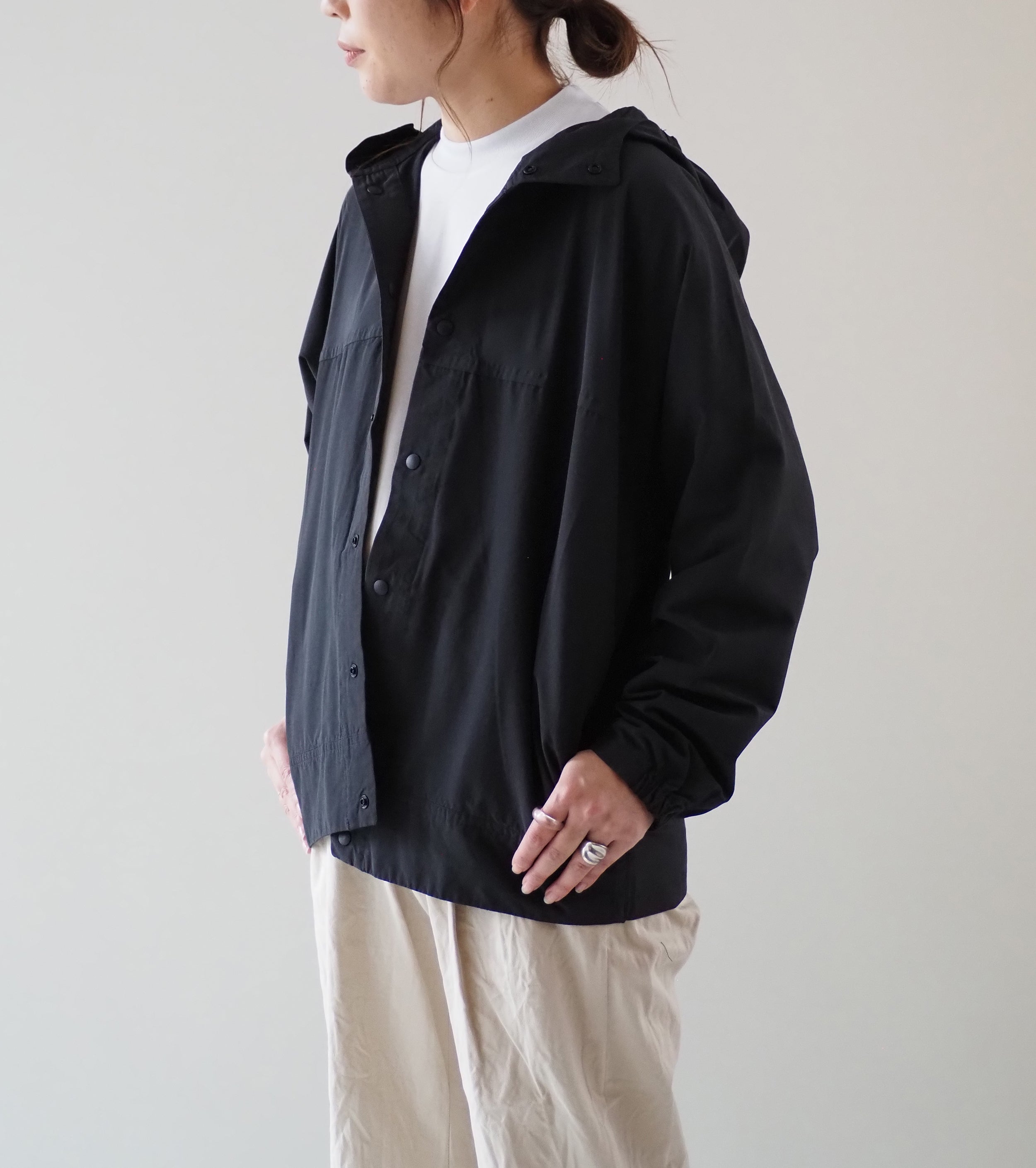 YAECA 60/40 Cloth Hooded Shirt , Dark Navy