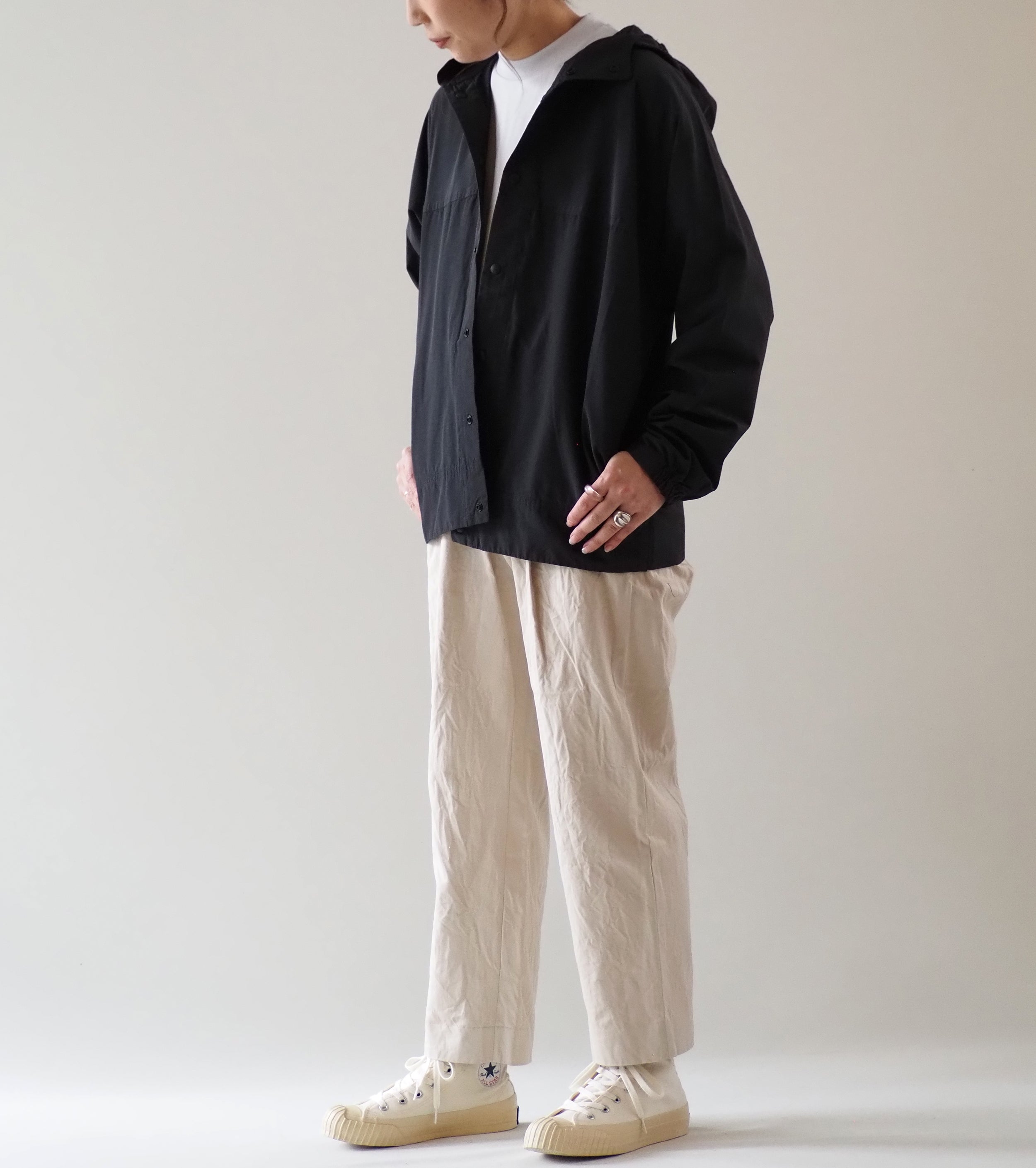 YAECA 60/40 Cloth Hooded Shirt , Dark Navy
