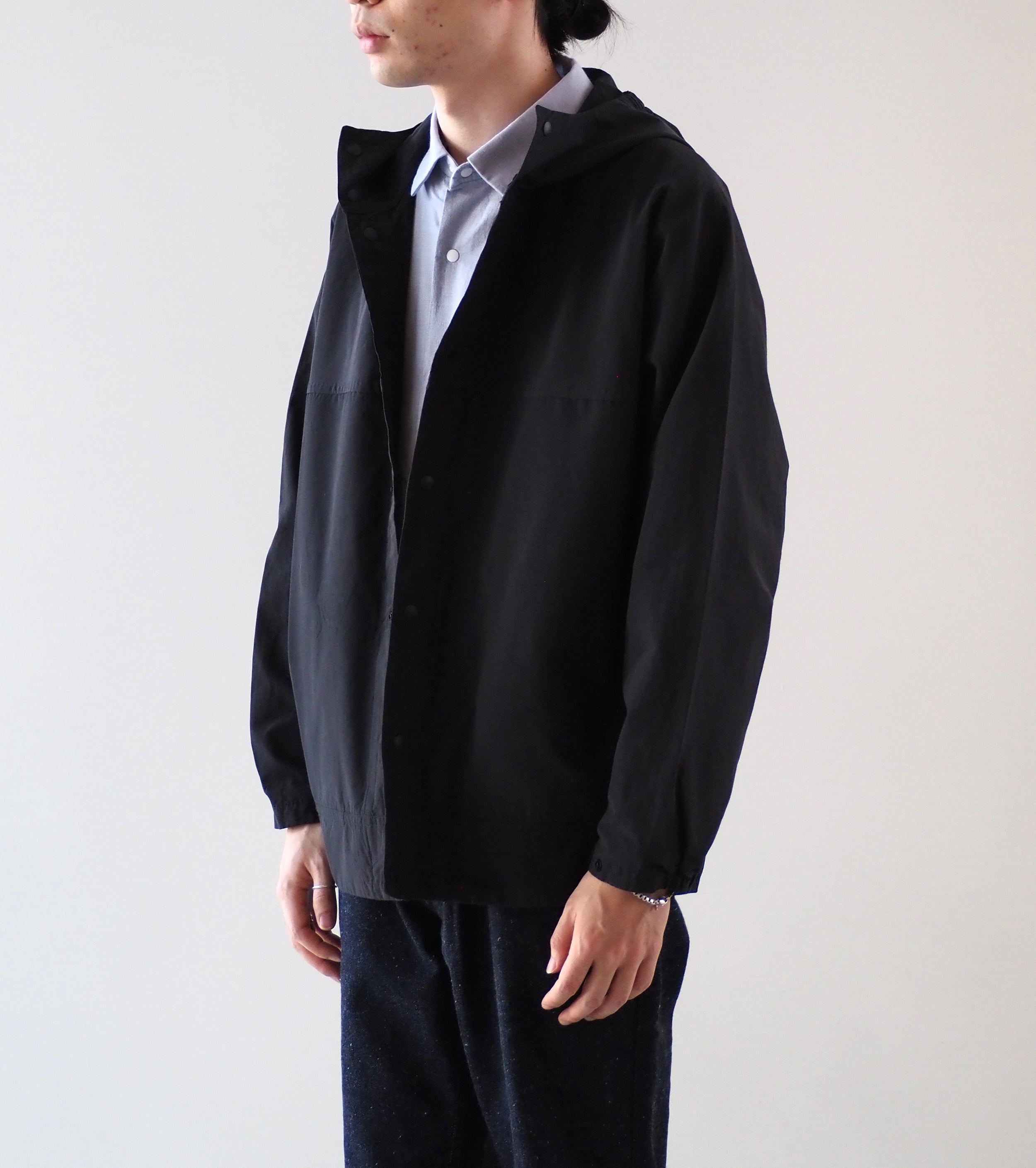 YAECA 60/40 Cloth Hooded Shirt , Dark Navy