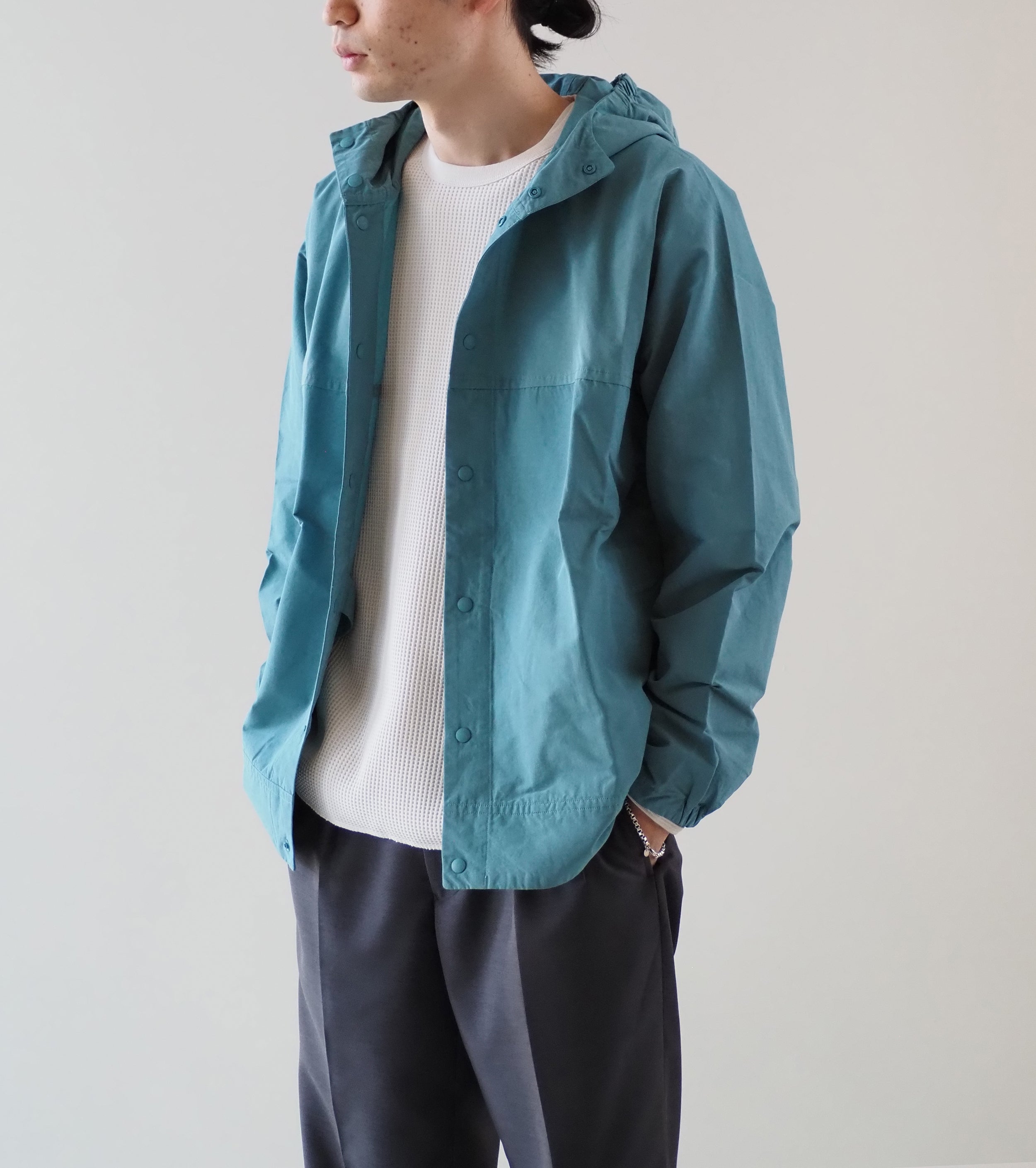 YAECA 60/40 Cloth Hooded Shirt , Green