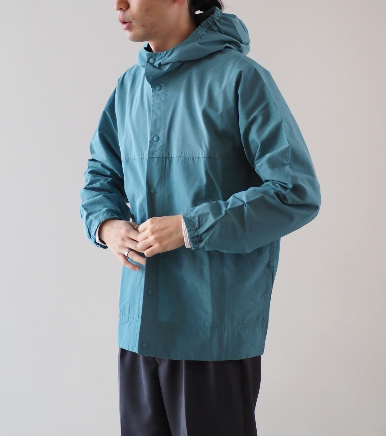 YAECA 60/40 Cloth Hooded Shirt , Green