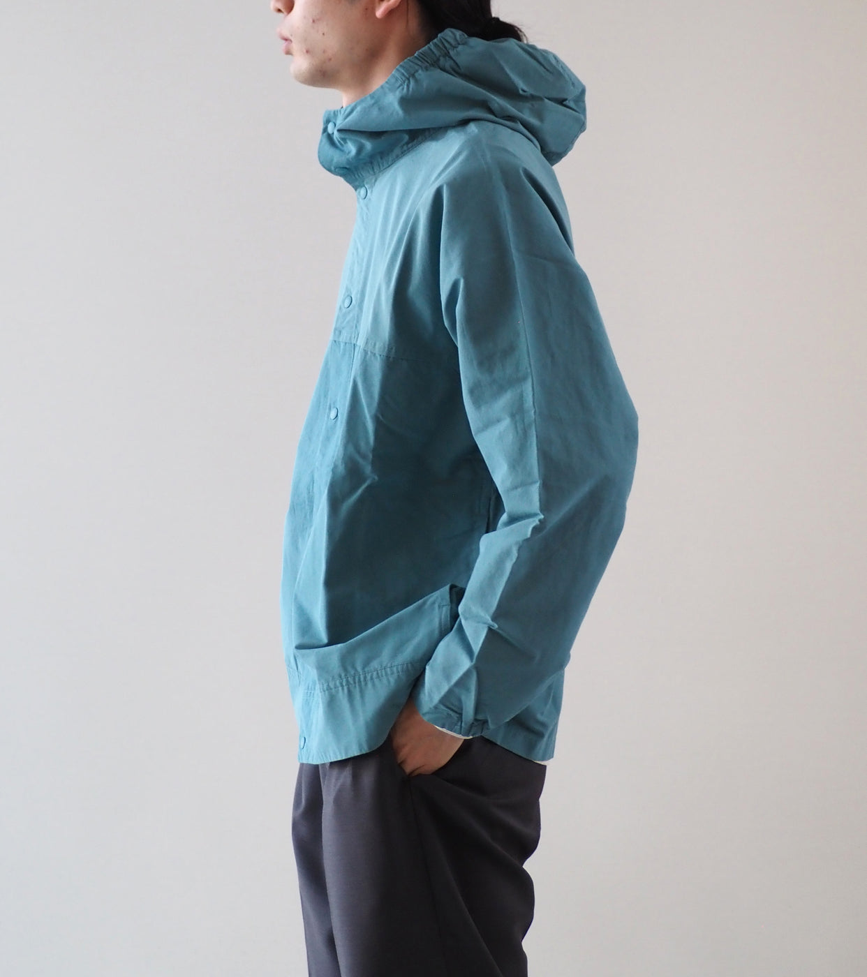 YAECA 60/40 Cloth Hooded Shirt , Green