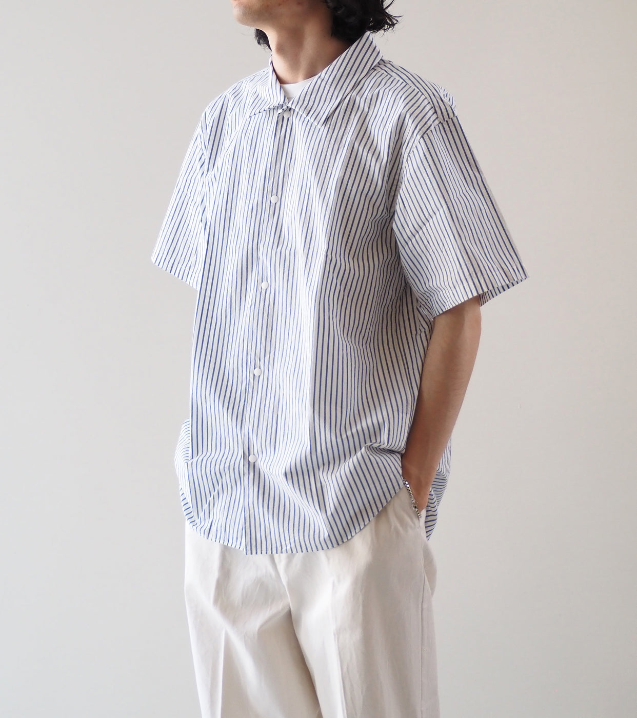 YAECA Comfort Shirt Short Sleeve , Bold Stripe