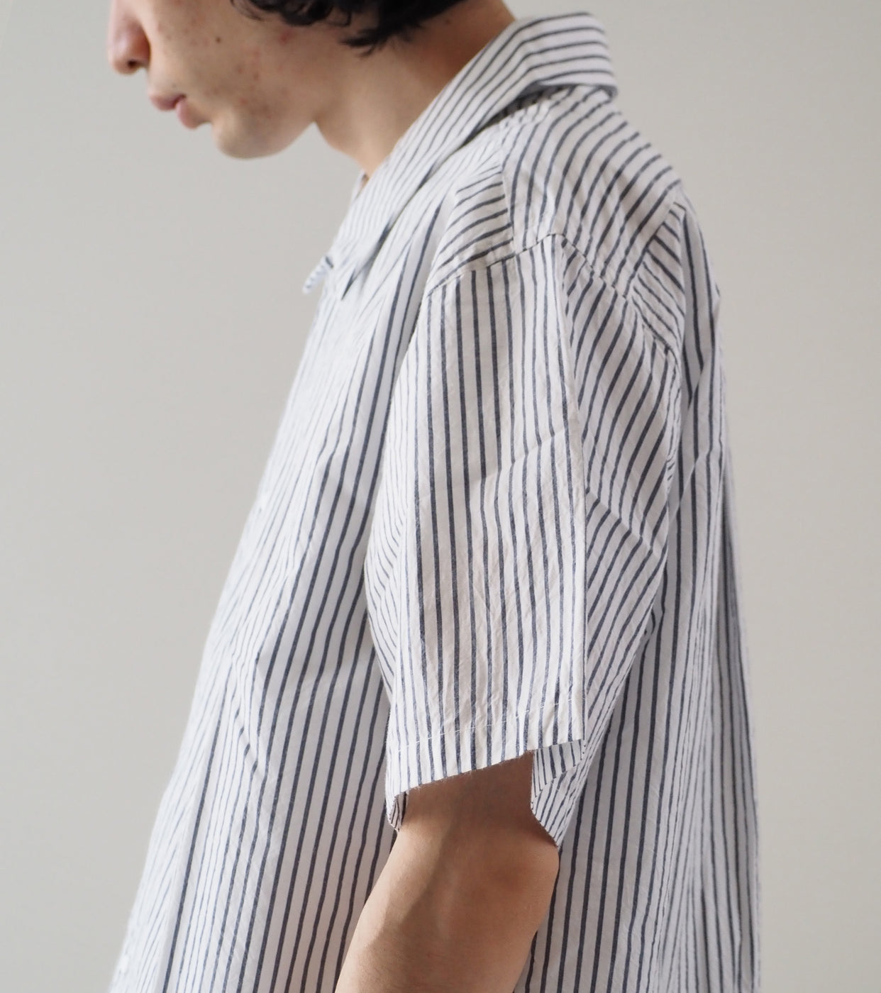 YAECA Comfort Shirt Short Sleeve , Bold Stripe
