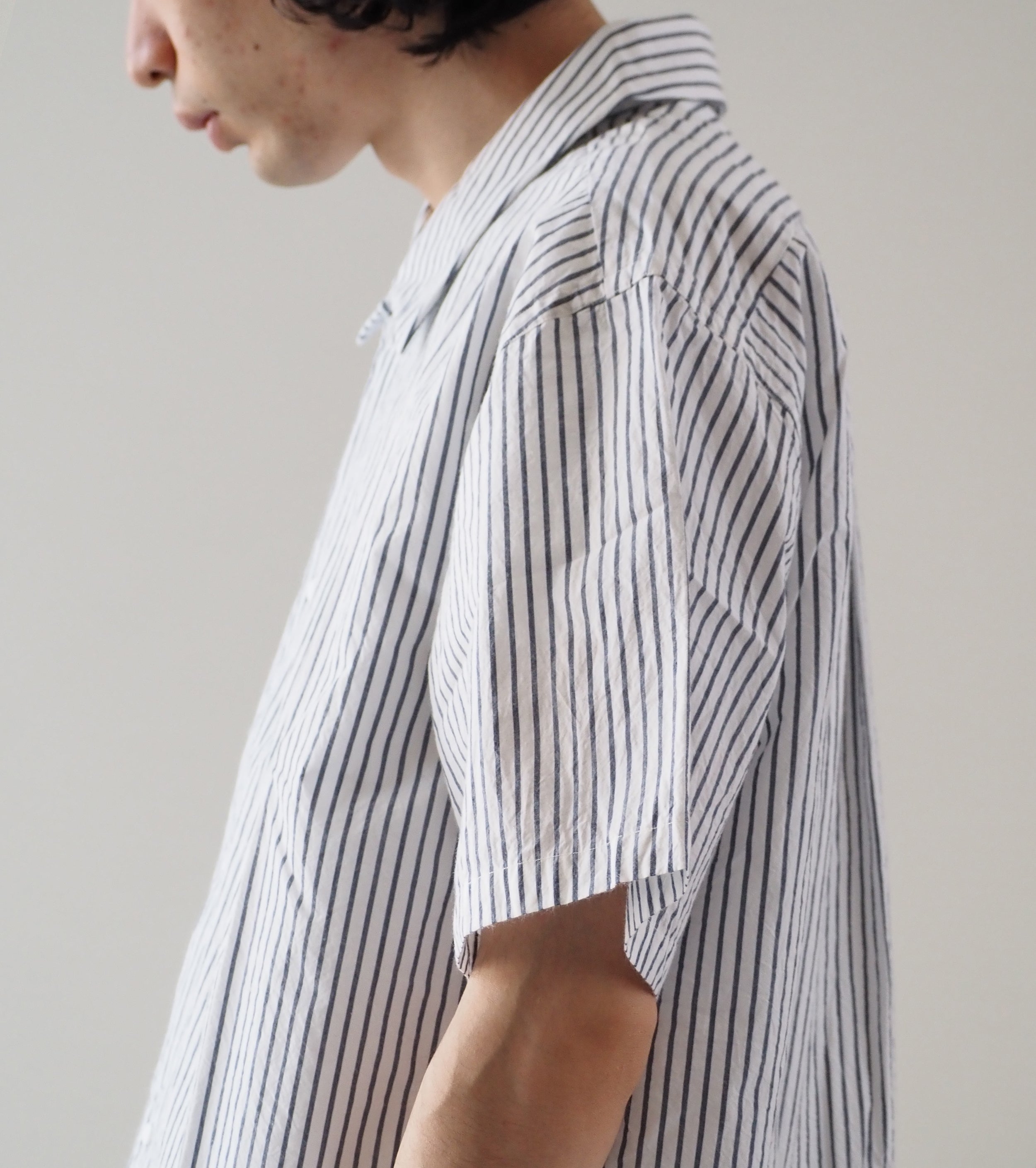 YAECA Comfort Shirt  Short Sleeve , Bold Stripe