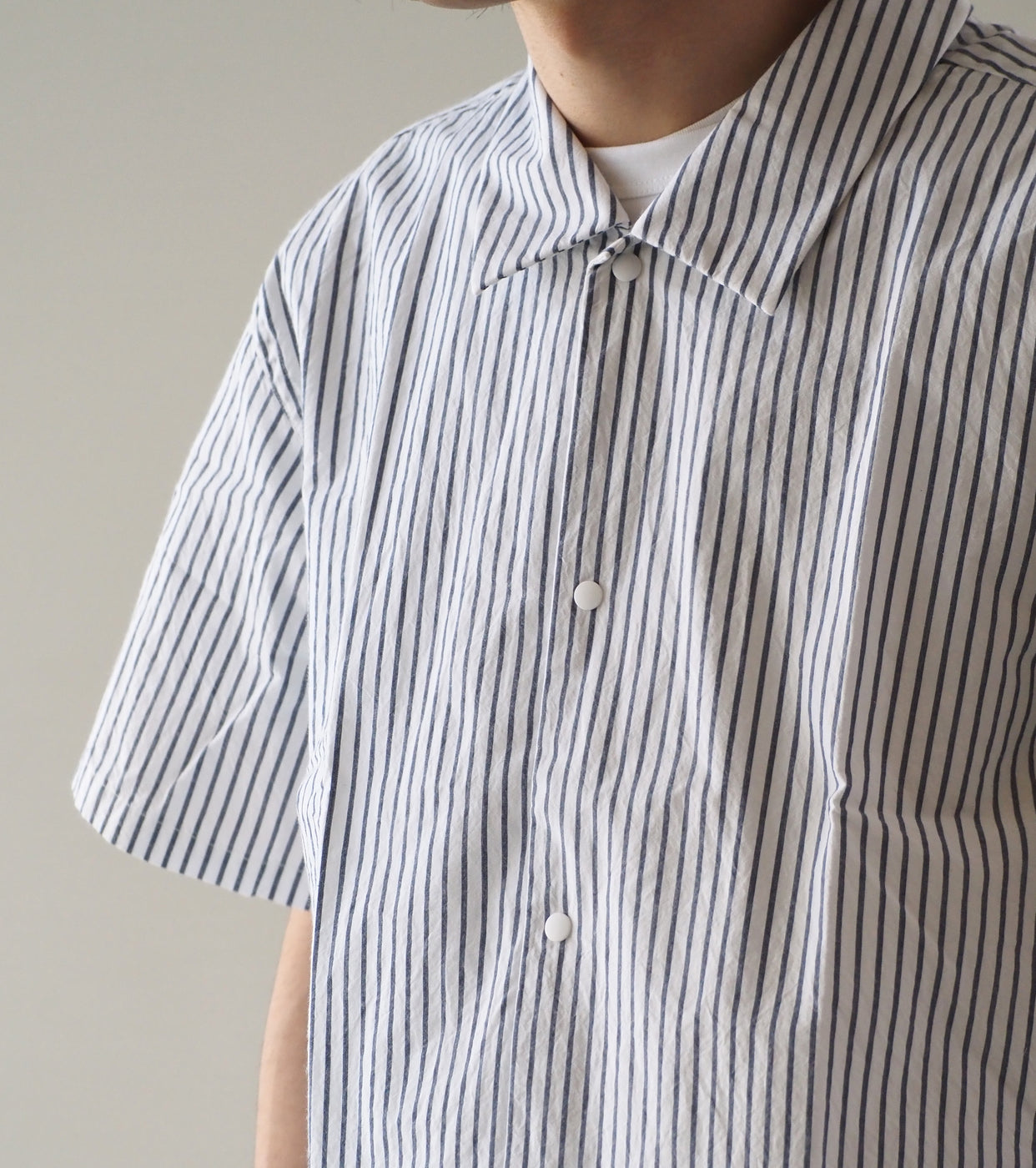 YAECA Comfort Shirt Short Sleeve , Bold Stripe