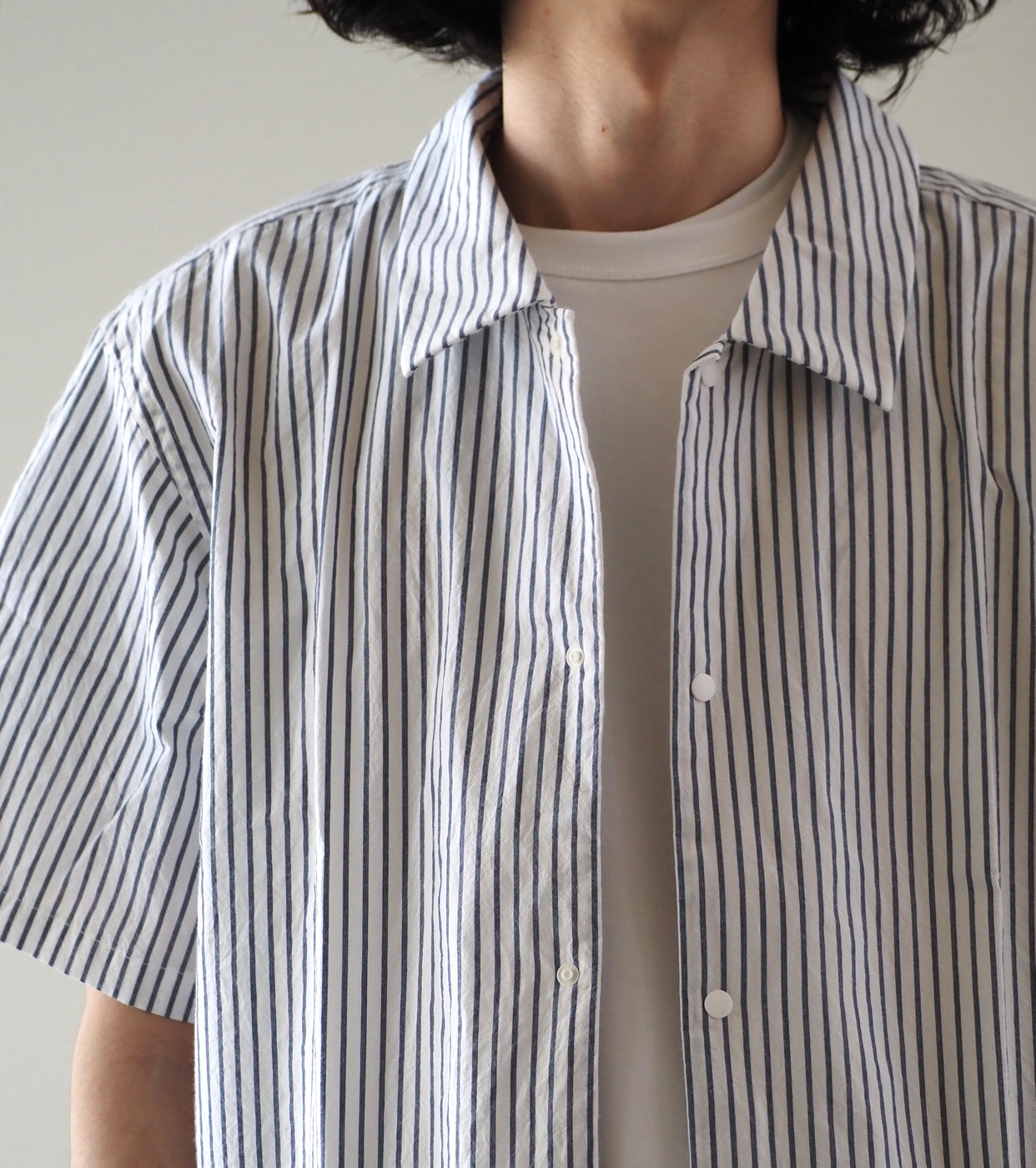 YAECA Comfort Shirt Short Sleeve , Bold Stripe