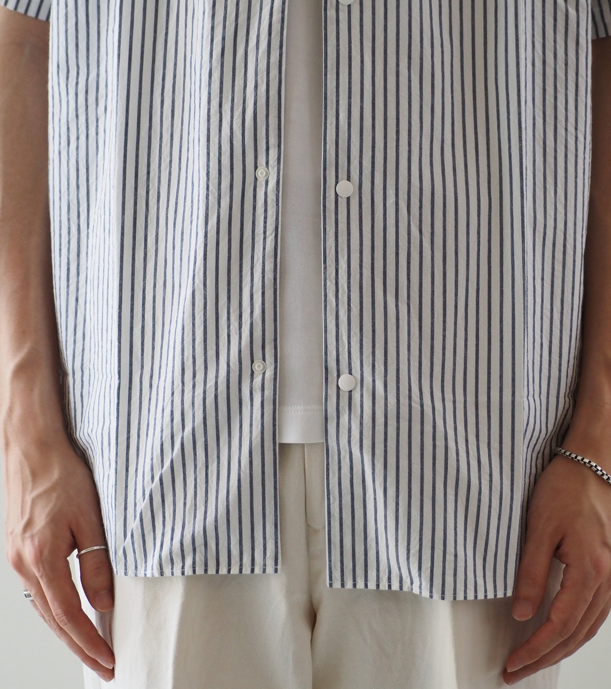 YAECA Comfort Shirt Short Sleeve , Bold Stripe