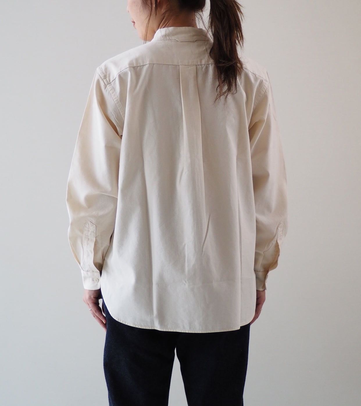 YAECA CANVAS DESIGN Stand Collar Shirt , Natural