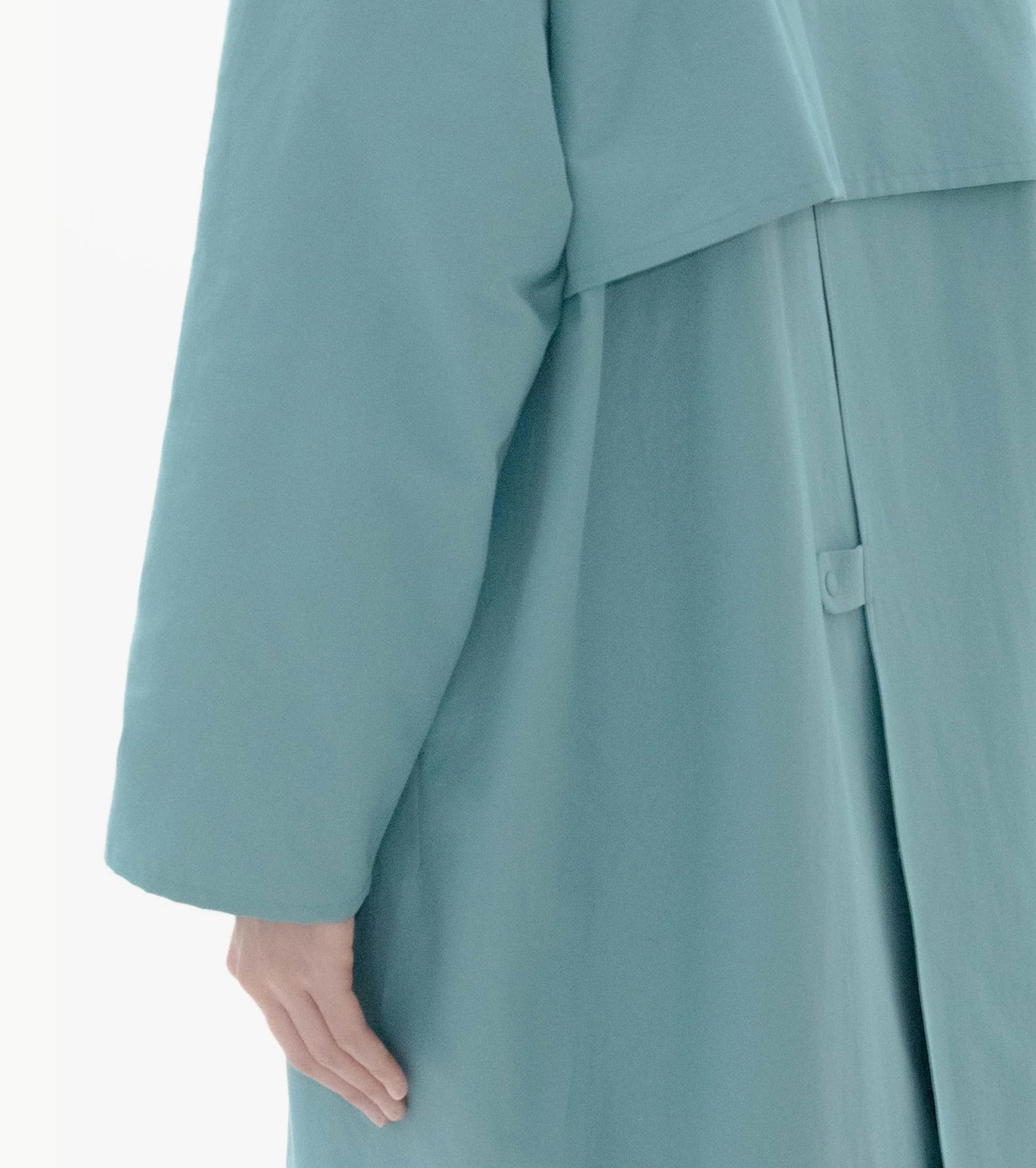 YAECA 60/40 Cloth Zip-up Coat Stand-Up Collar, Green