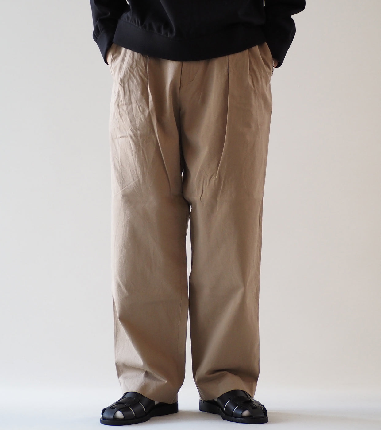 YAECA 2-Tuck Straight , Khaki