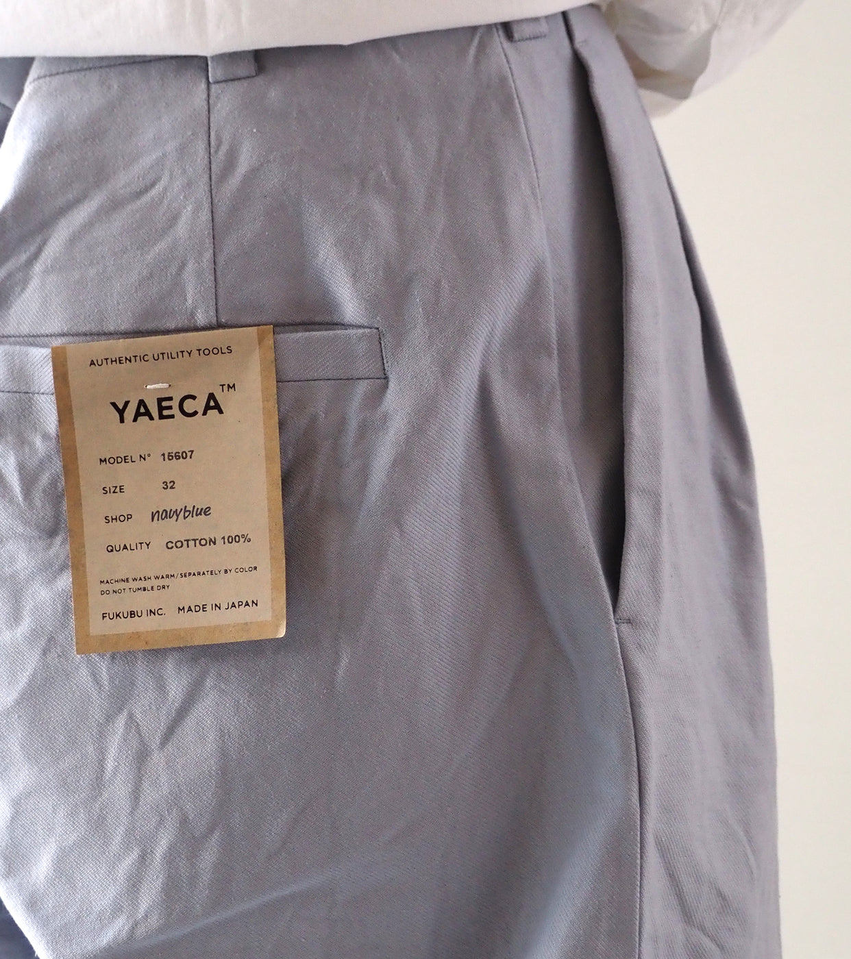 YAECA 2-Tuck Straight , Kusaki blue (dayflower)