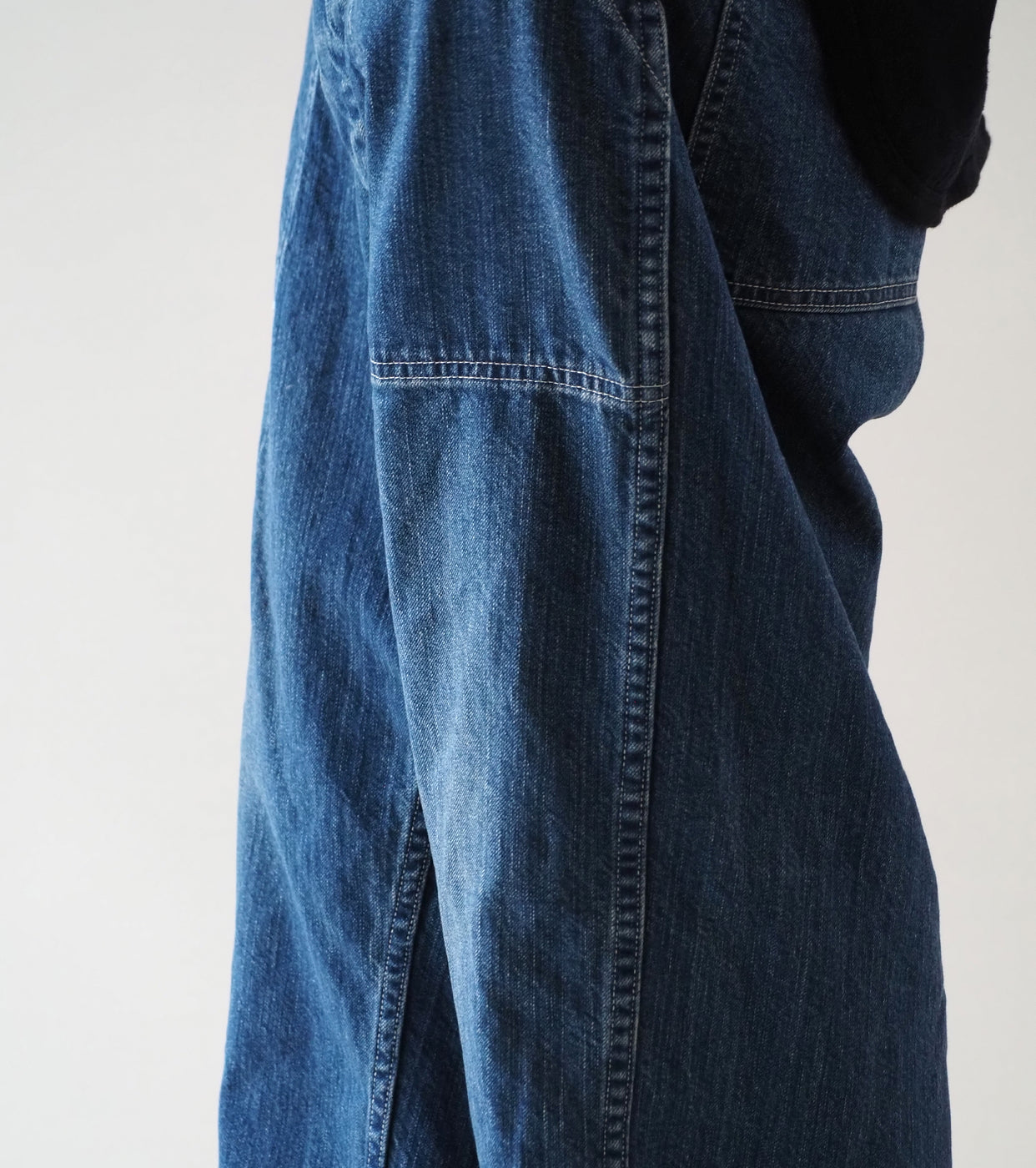 CIOTA Denim Baker Pants , Medium Dark Blue Damage
