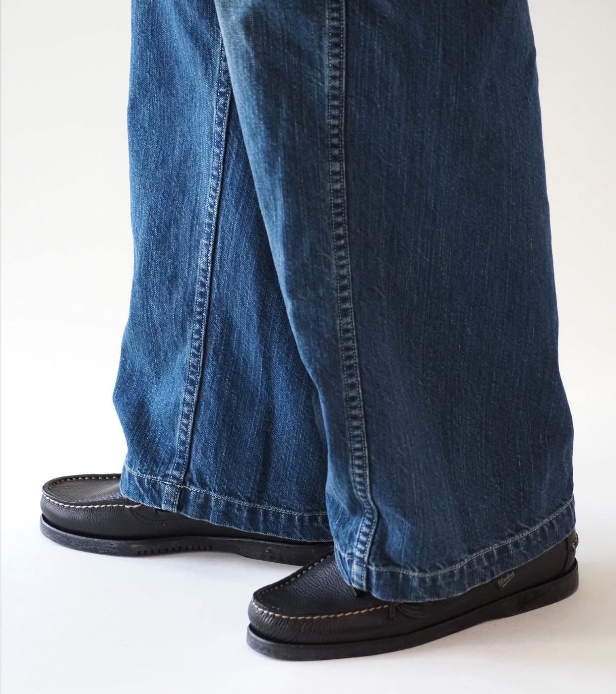 CIOTA Denim Baker Pants , Medium Dark Blue Damage