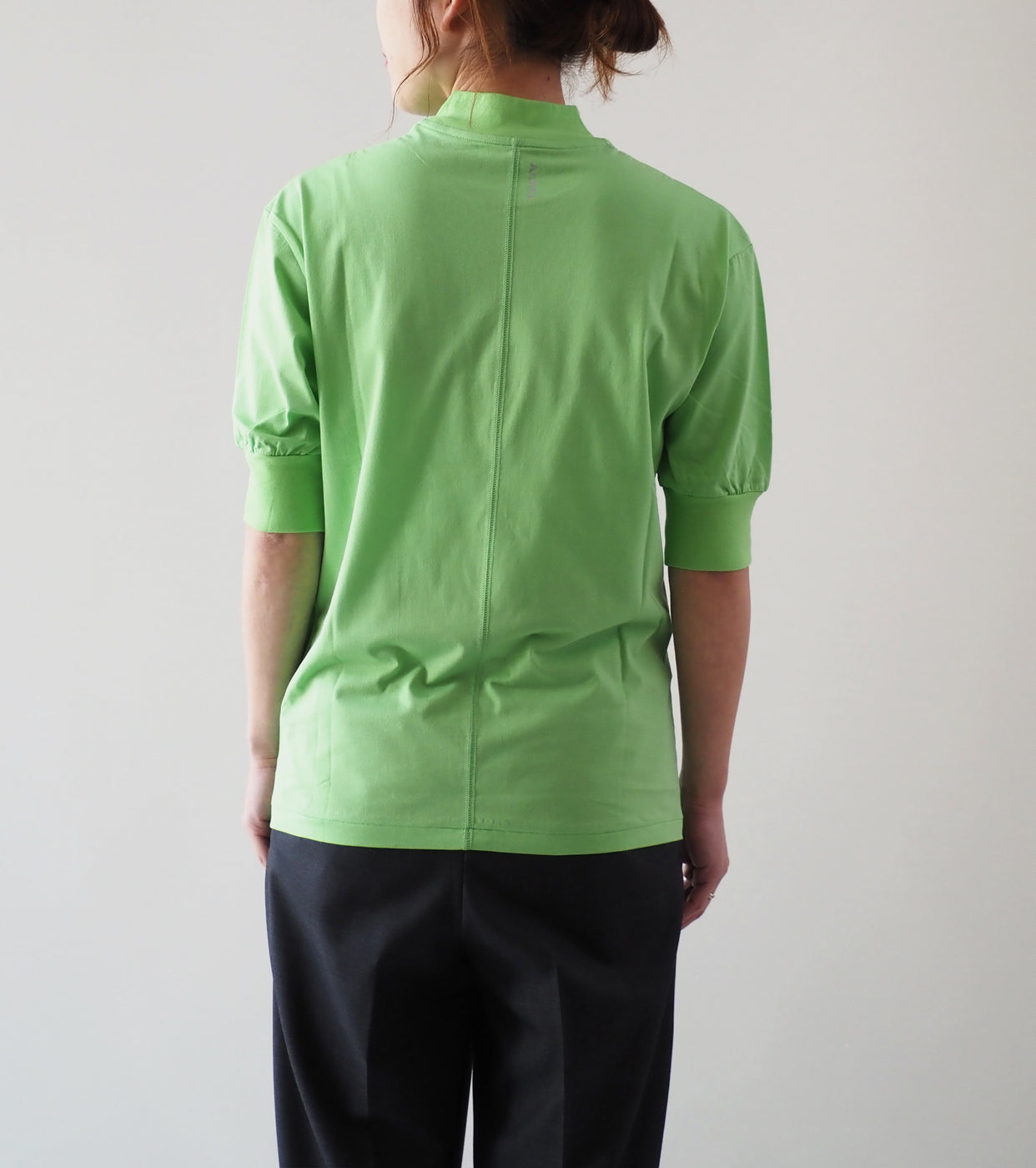 ALWEL Mock Neck Half Sleeve Tee, Summer Green