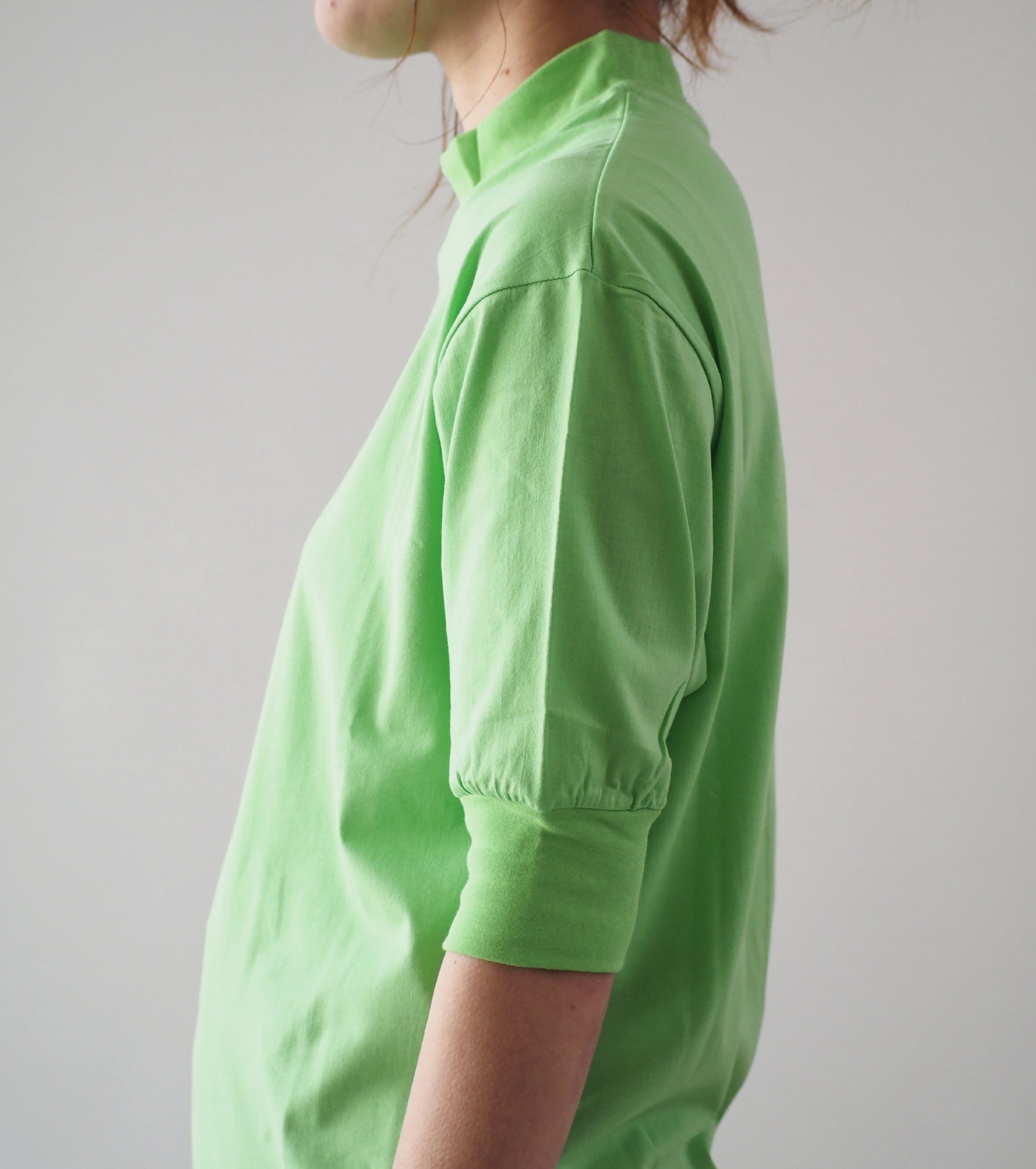 ALWEL  Mock Neck Half Sleeve Tee,  Summer Green