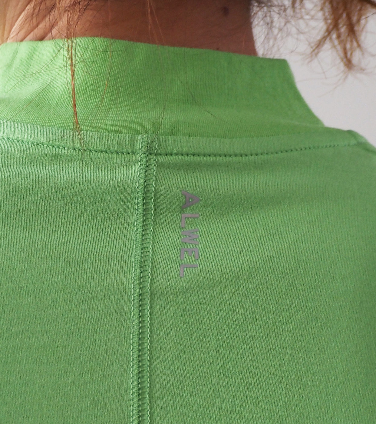 ALWEL Mock Neck Half Sleeve Tee, Summer Green