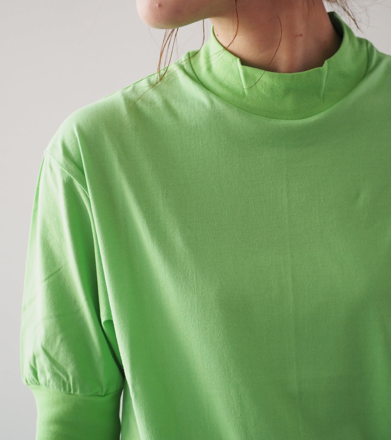 ALWEL Mock Neck Half Sleeve Tee, Summer Green