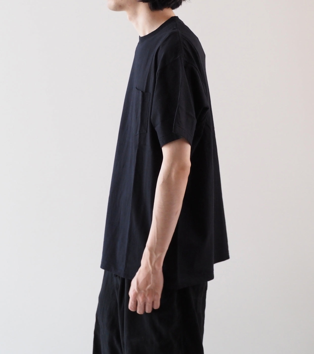 COMOLI Surplus Tee Shirts, Black