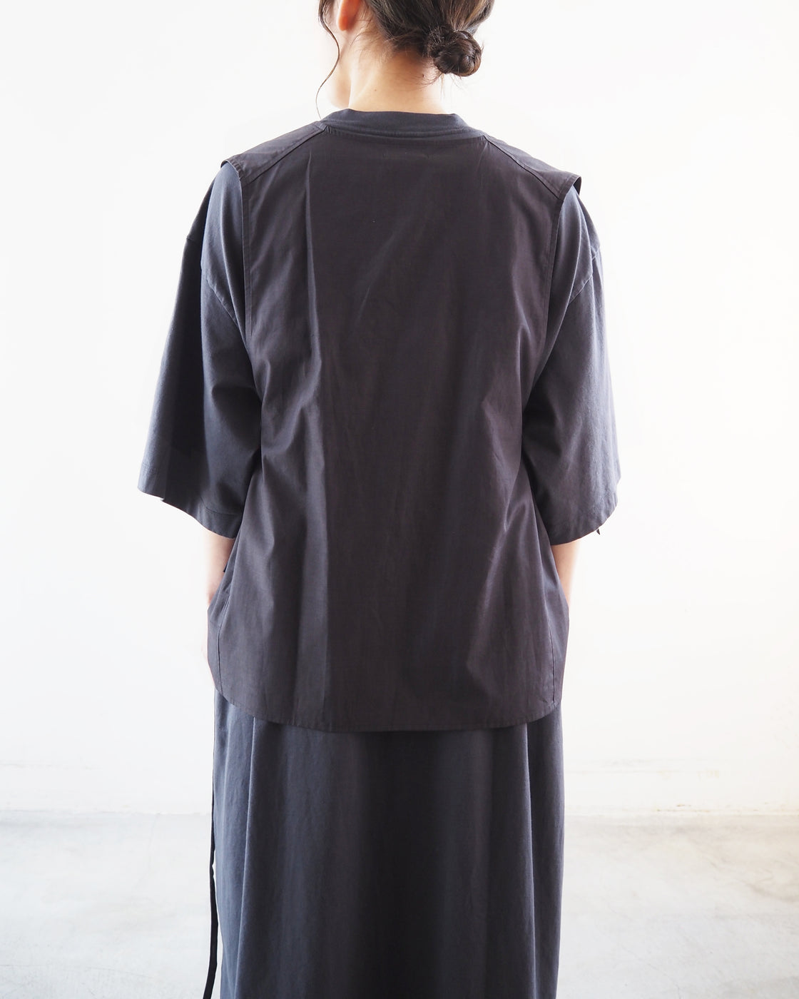 Chambray vest, Charcoal
