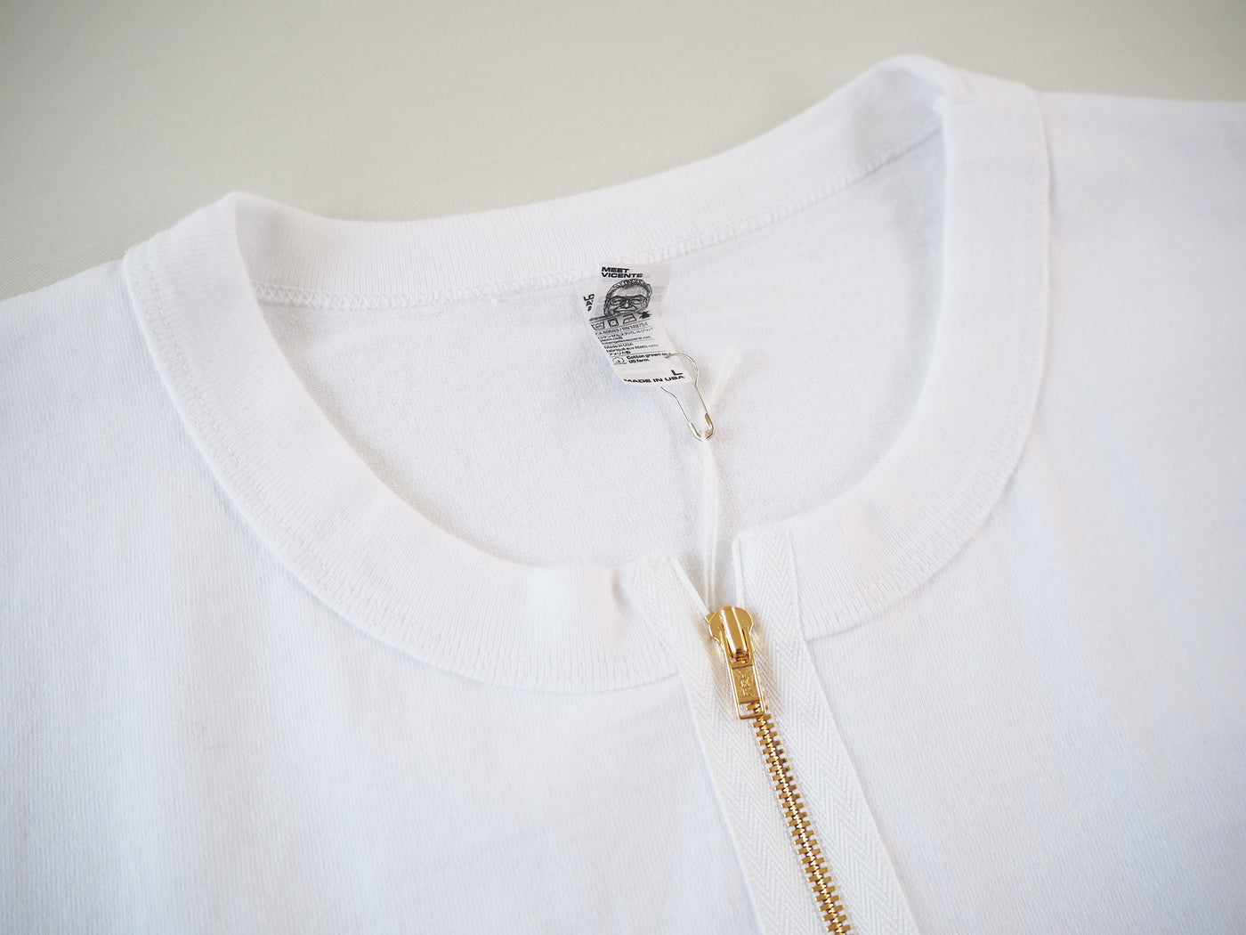 Zip Tee Shirt, White