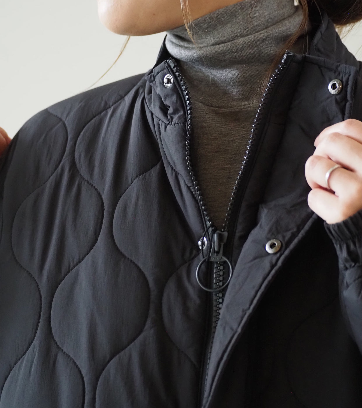 WILD THINGS QUILTING MONSTER PARKA ,Black