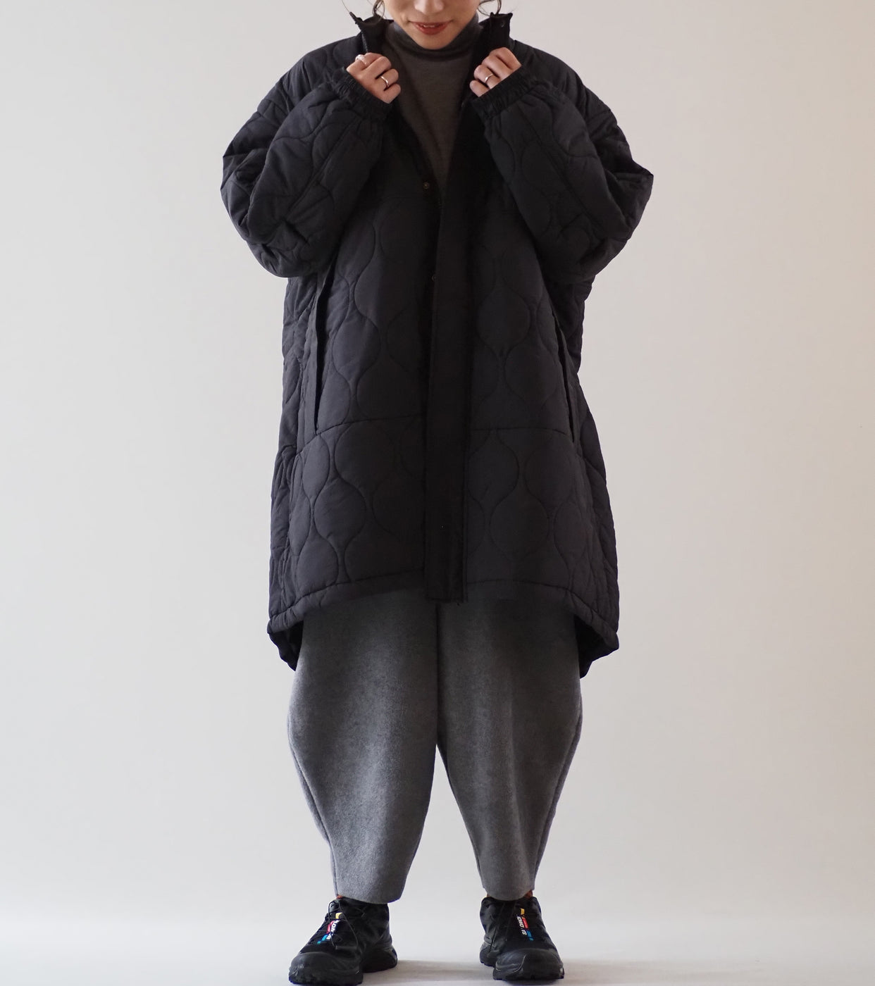 WILD THINGS QUILTING MONSTER PARKA ,Black