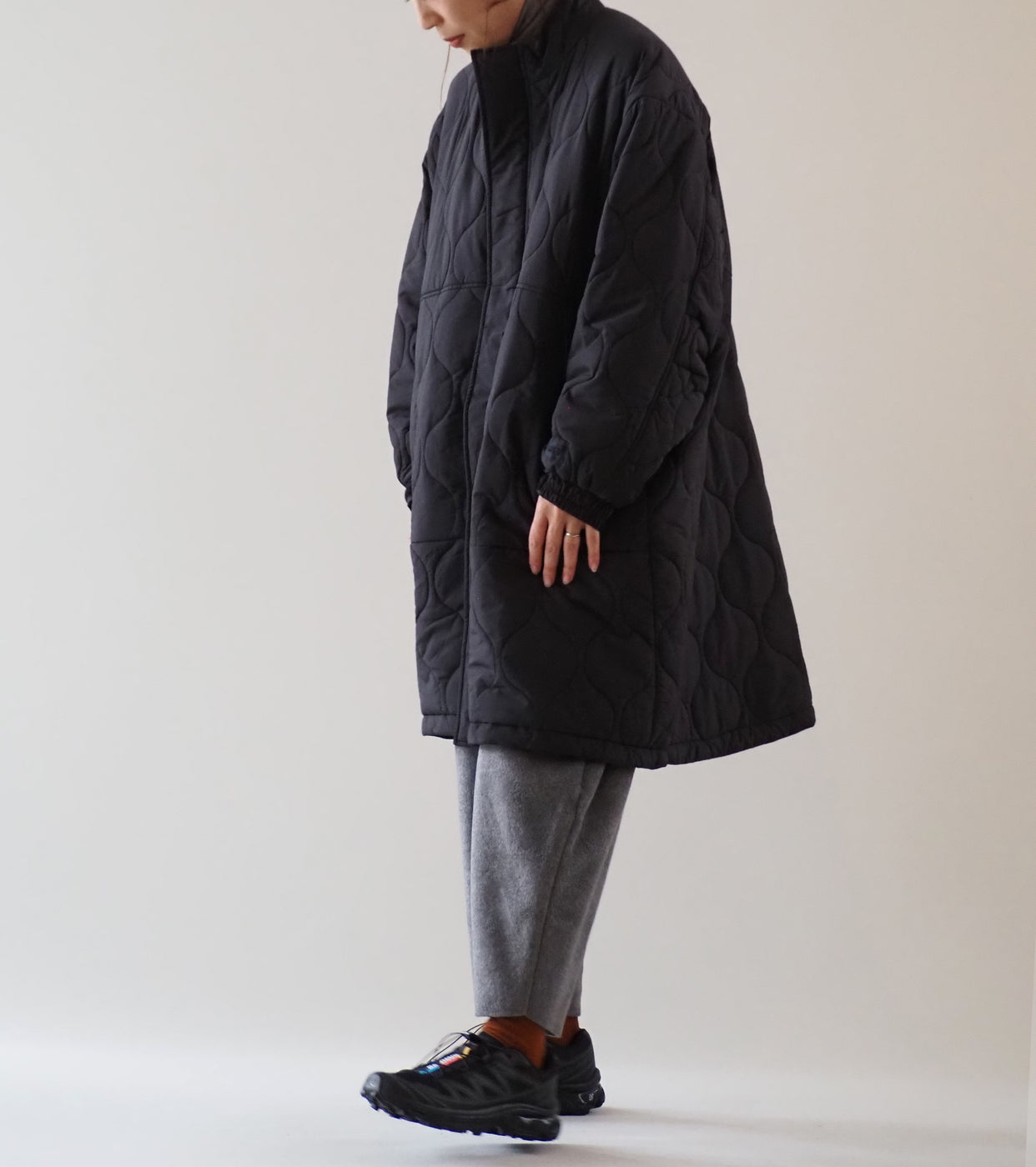 WILD THINGS QUILTING MONSTER PARKA ,Black