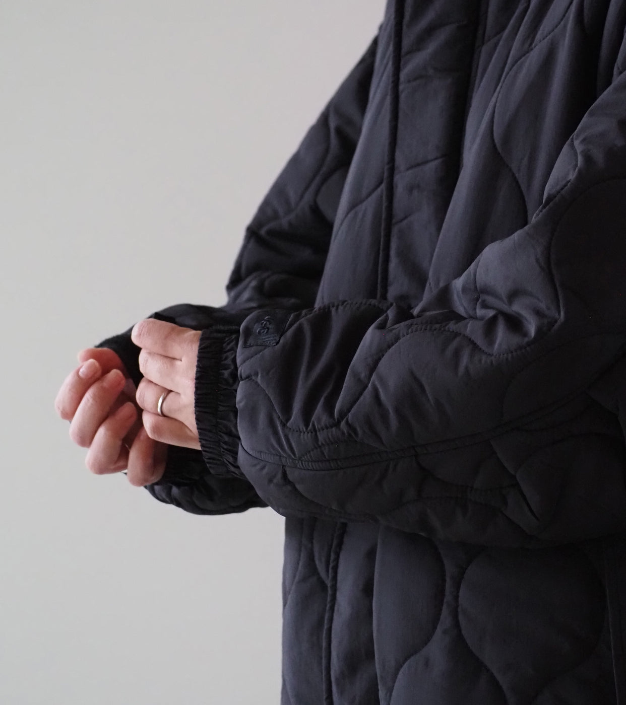 WILD THINGS QUILTING MONSTER PARKA ,Black