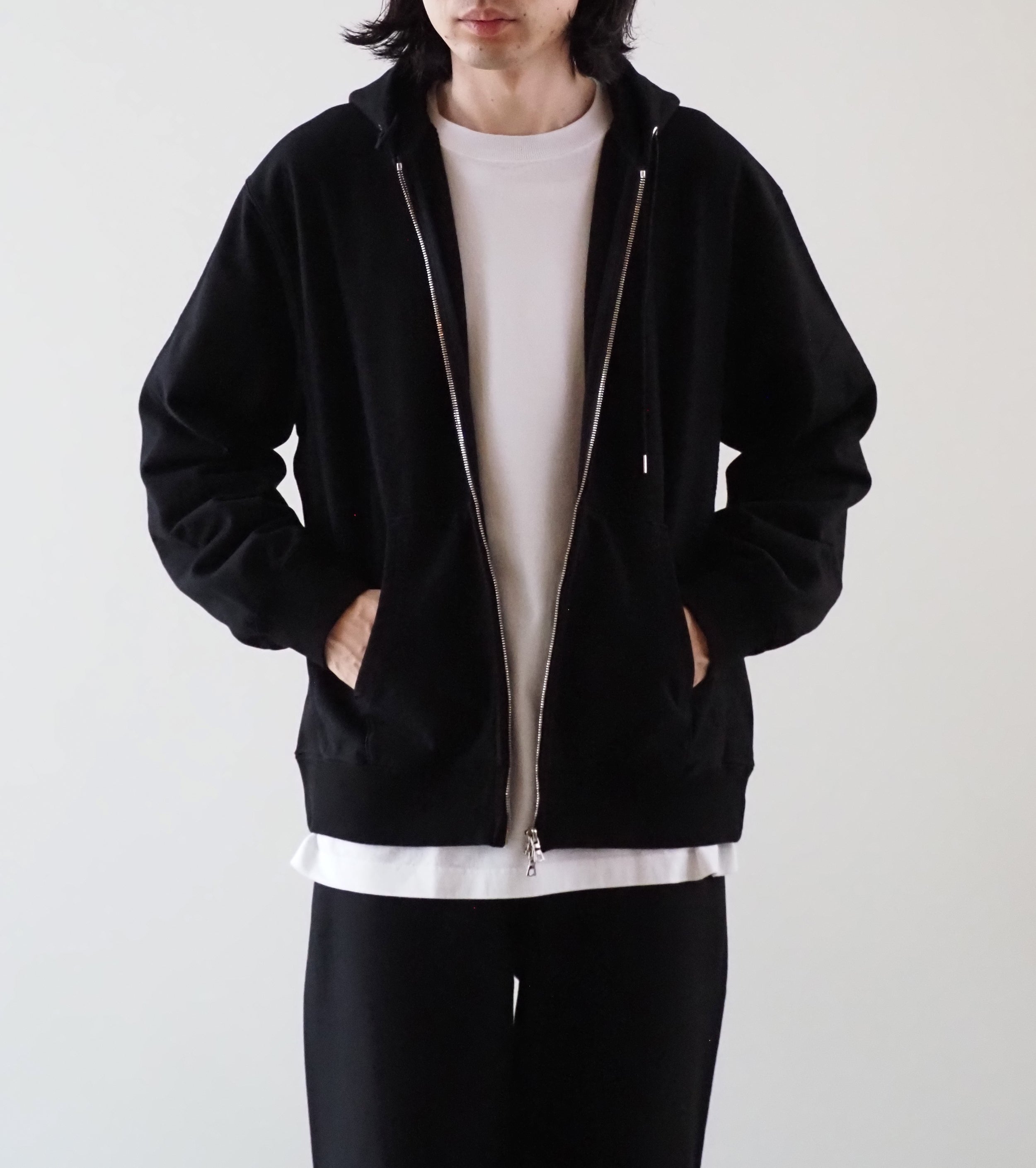 blurhms ROOTSTOCK Soft&Hard Sweat Hoodie ZIP , Black – Navyblue