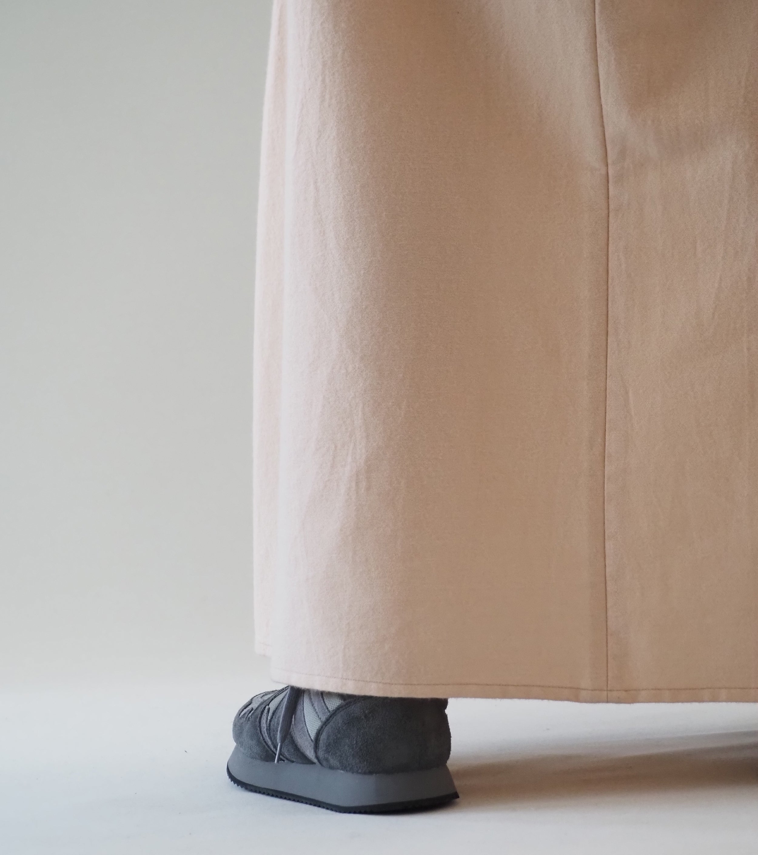 blurhms Wool Napping Belted Skirt, Naked Ivory