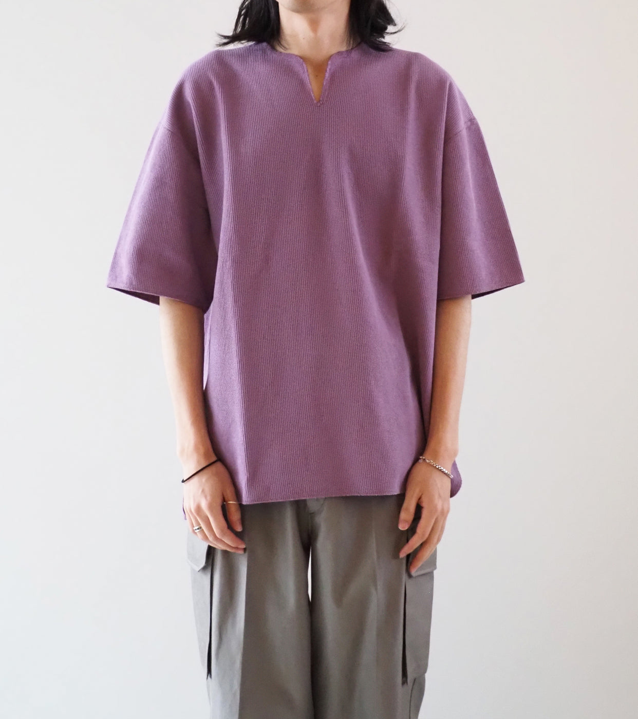 Blurhms Root Stock Rough Smooth Thermal Over neck ,Purple Grey
