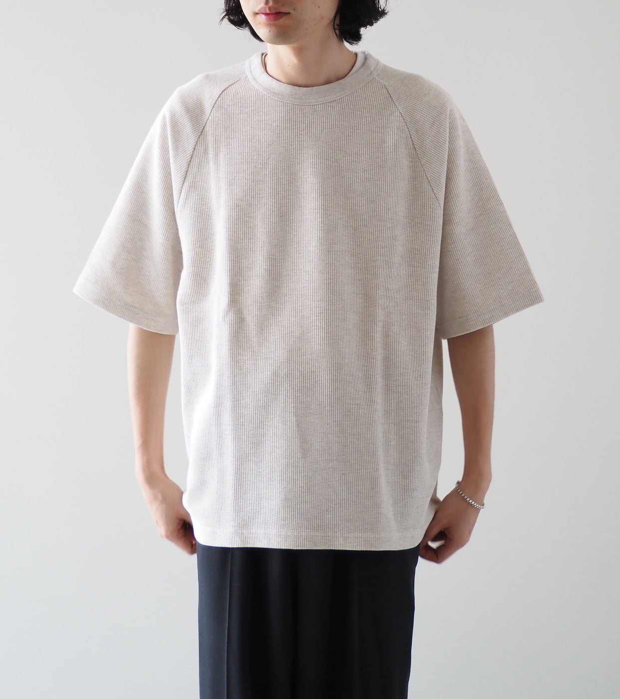 Blurhms  Root Stock Rough&Smooth Thermal Raglan Tee , Heather Oatmeal