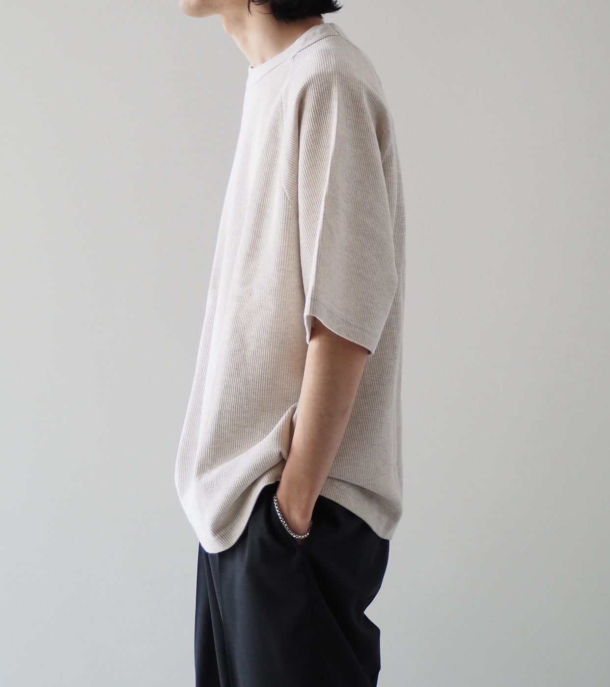 Blurhms  Root Stock Rough&Smooth Thermal Raglan Tee , Heather Oatmeal