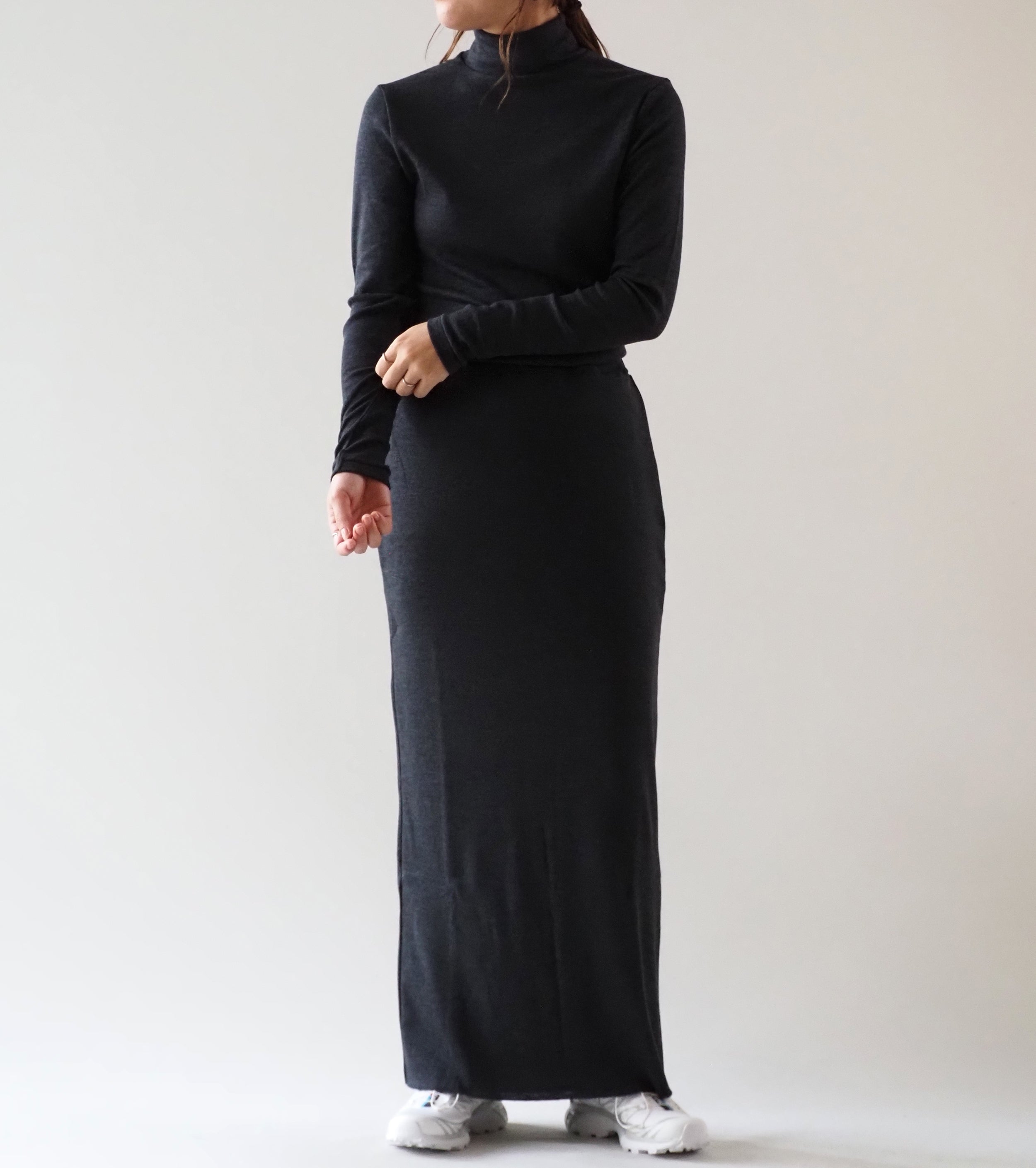 blurhms Wool Rib Turtle Neck , Heather Charcoal