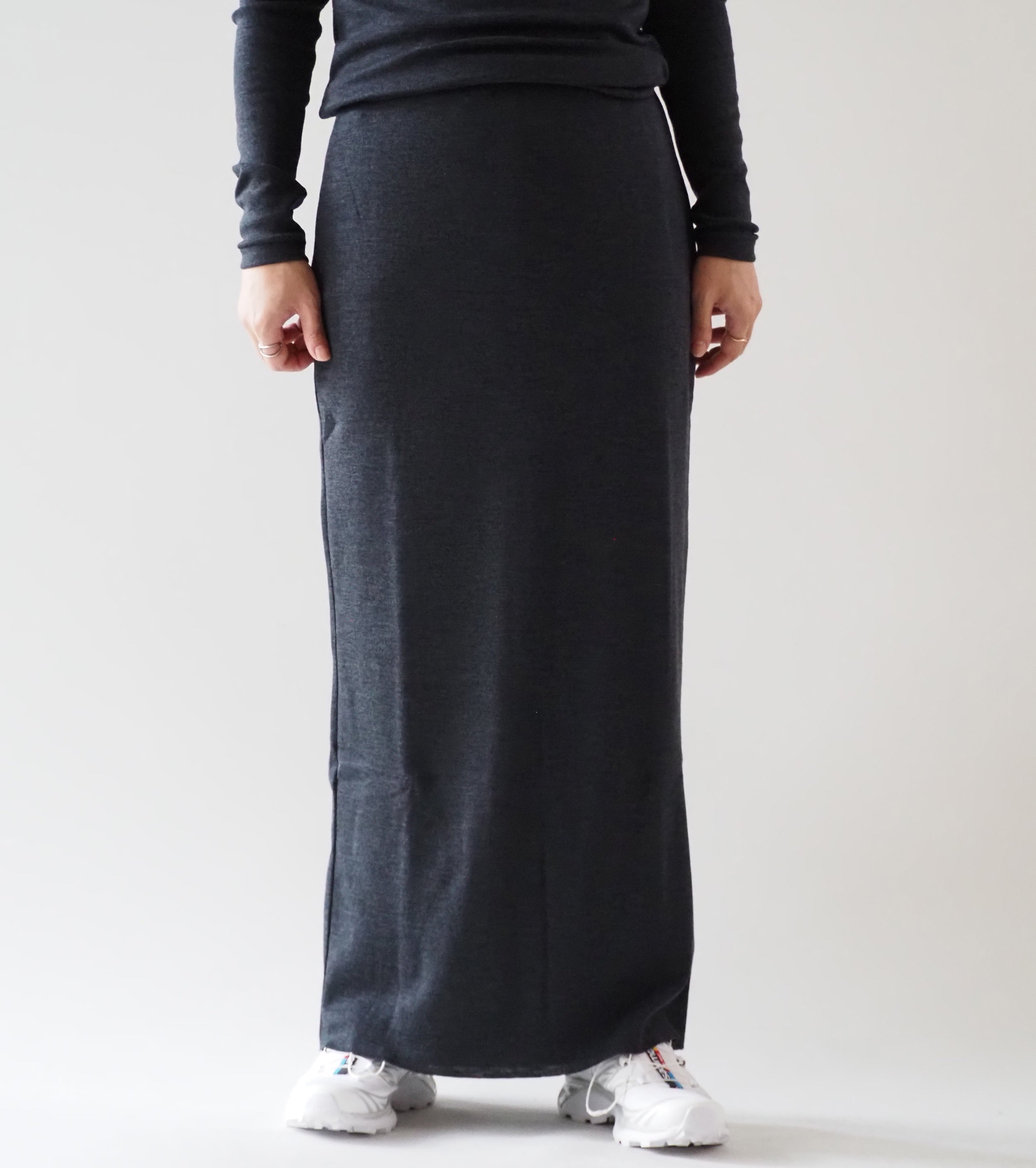 blurhms Wool Rib Skirt, Heather Charcoal