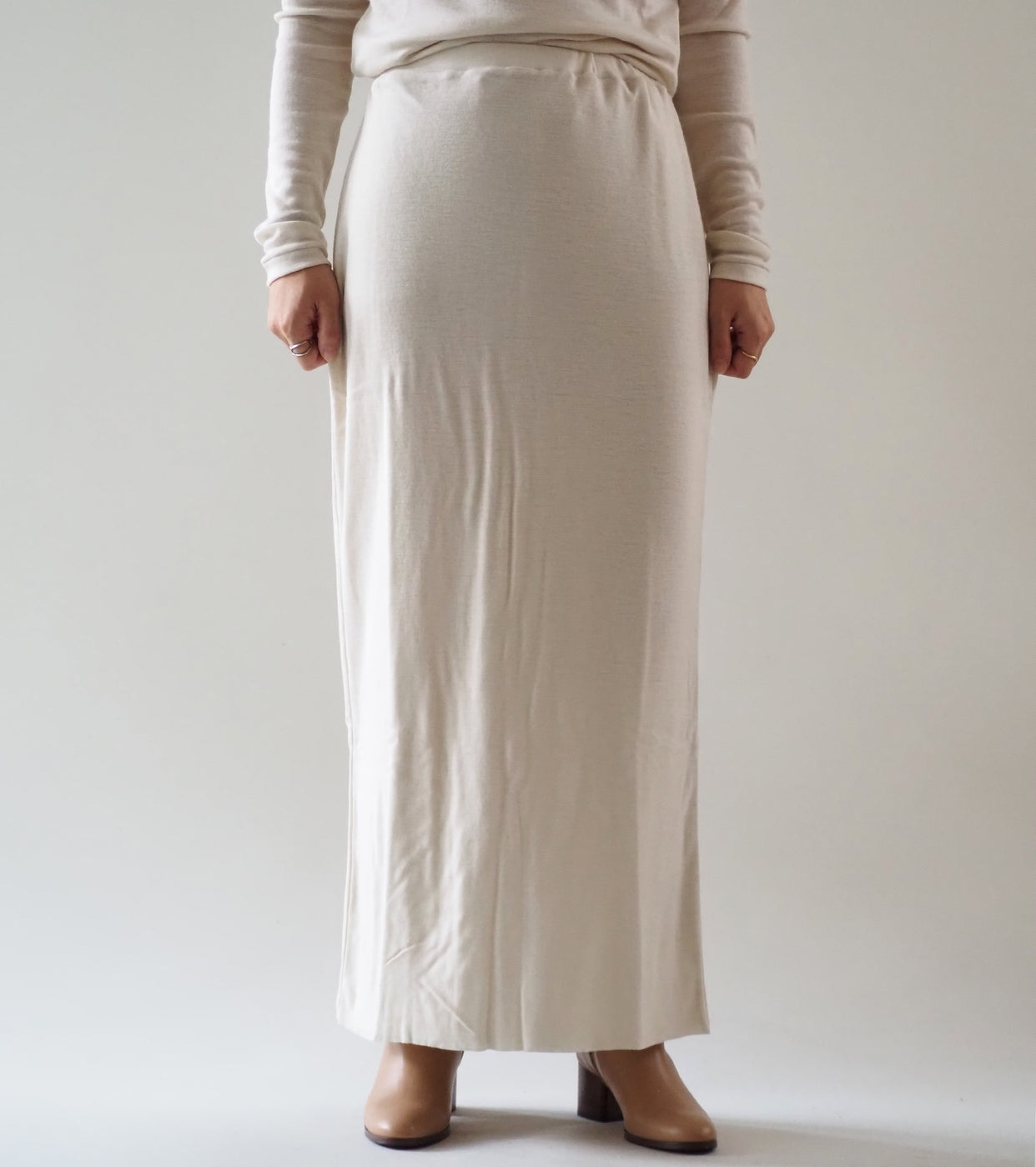 blurhms Wool Rib Skirt, Ivory