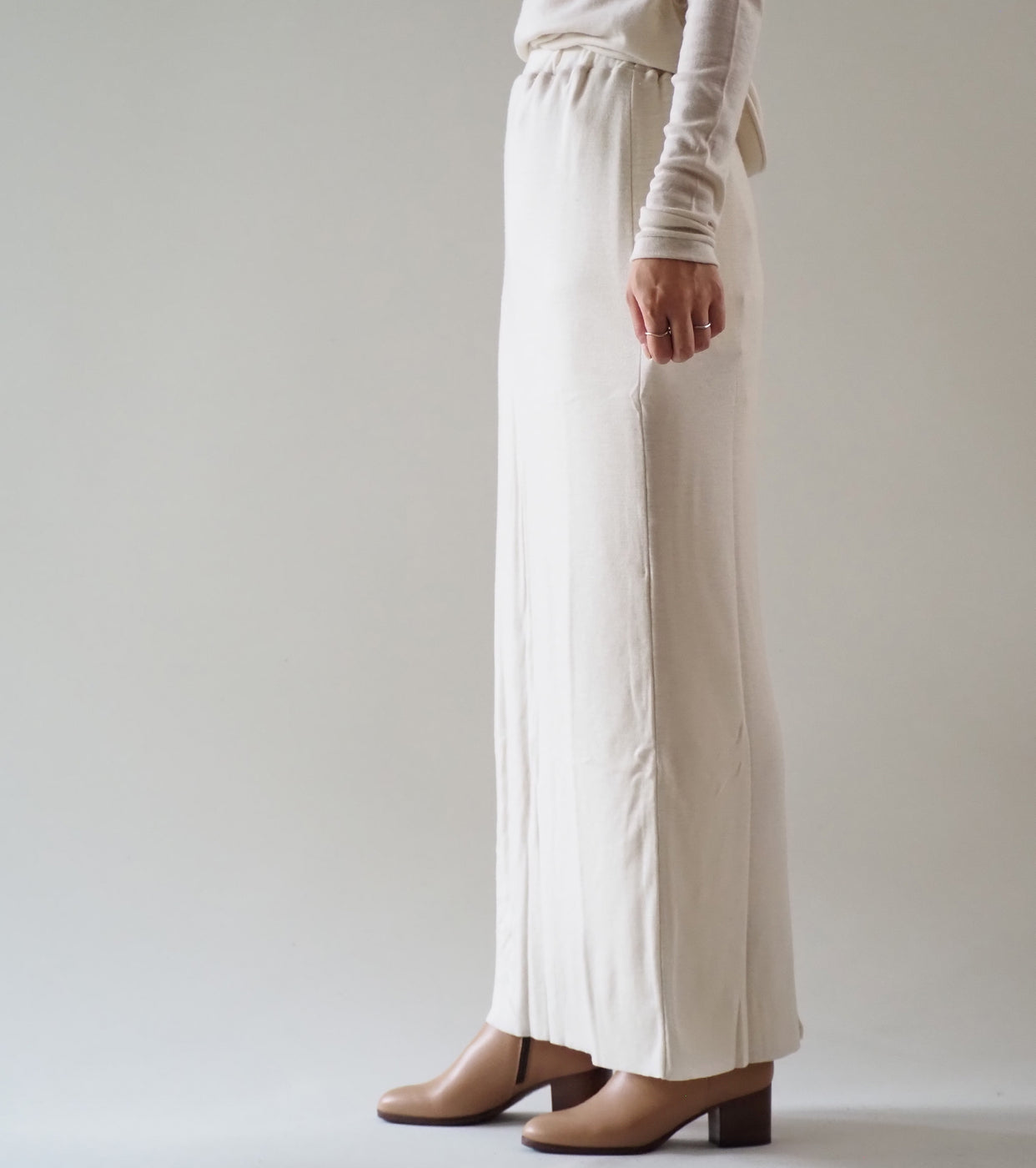 blurhms Wool Rib Skirt, Ivory