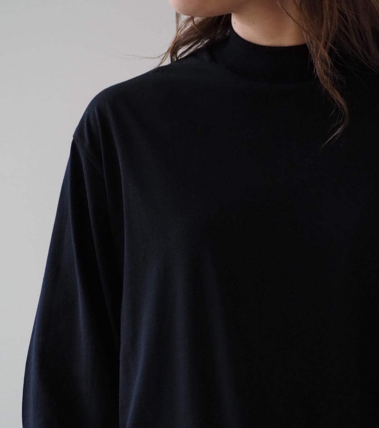 ALWEL MOCK NECK PUFF SLEEVE TEE , Black